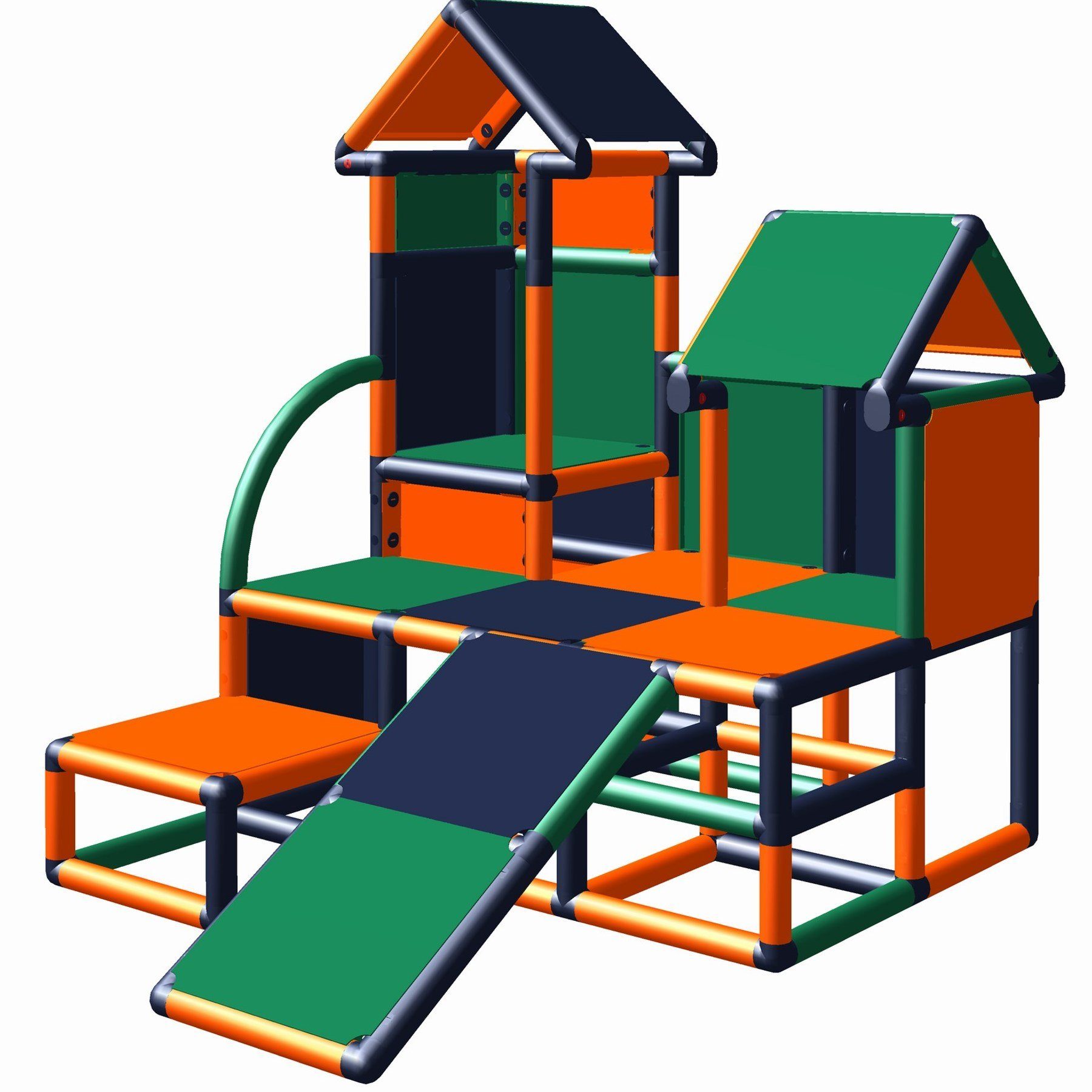 move and stic Klettergerüst LUISE mit Kleinkindrutsche Konstruktions-Spielset, (Spielset zur Motorikförderung), Motoriktrainer, erweiterbar, recyclebarem Kunststoff, Made in Germany