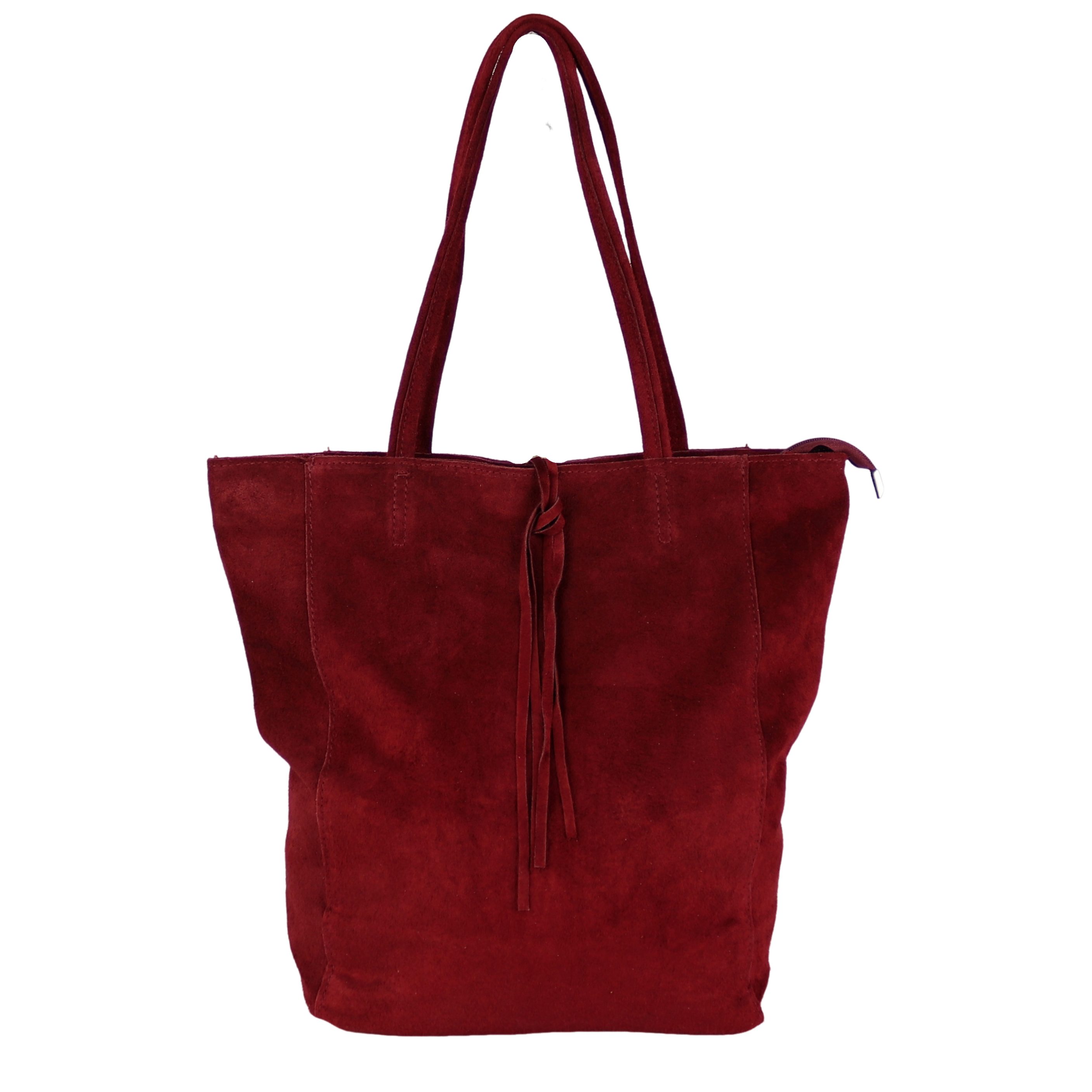 MIRROSI Shopper aus Echtleder / Wildleder, Made in Italy, Henkeltasche Tasche (Einkaufstasche in vielen trendigen Farben), Tragetasche (38x38x16cm) mit Stauraum A4 Ordner