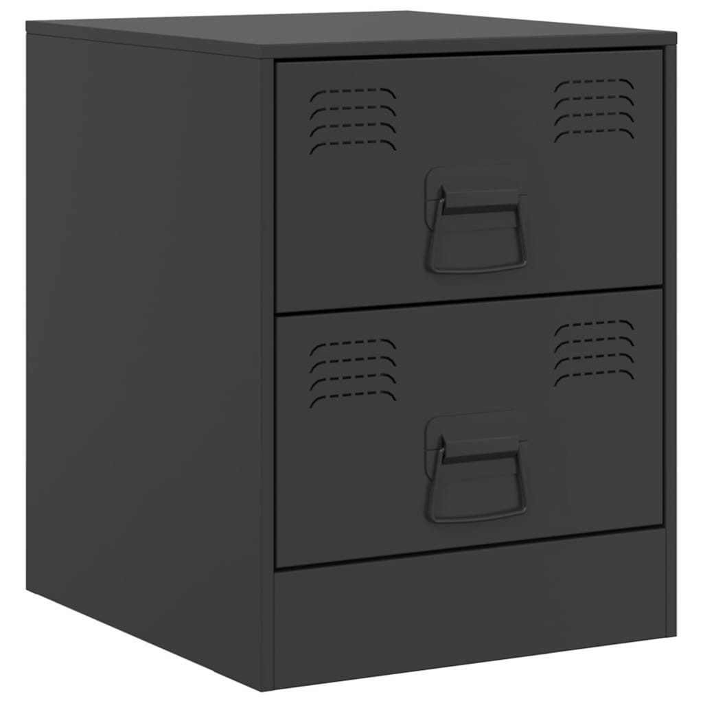 Nachttisch Nachttisch Schwarz 34,5x39x44 cm Stahl