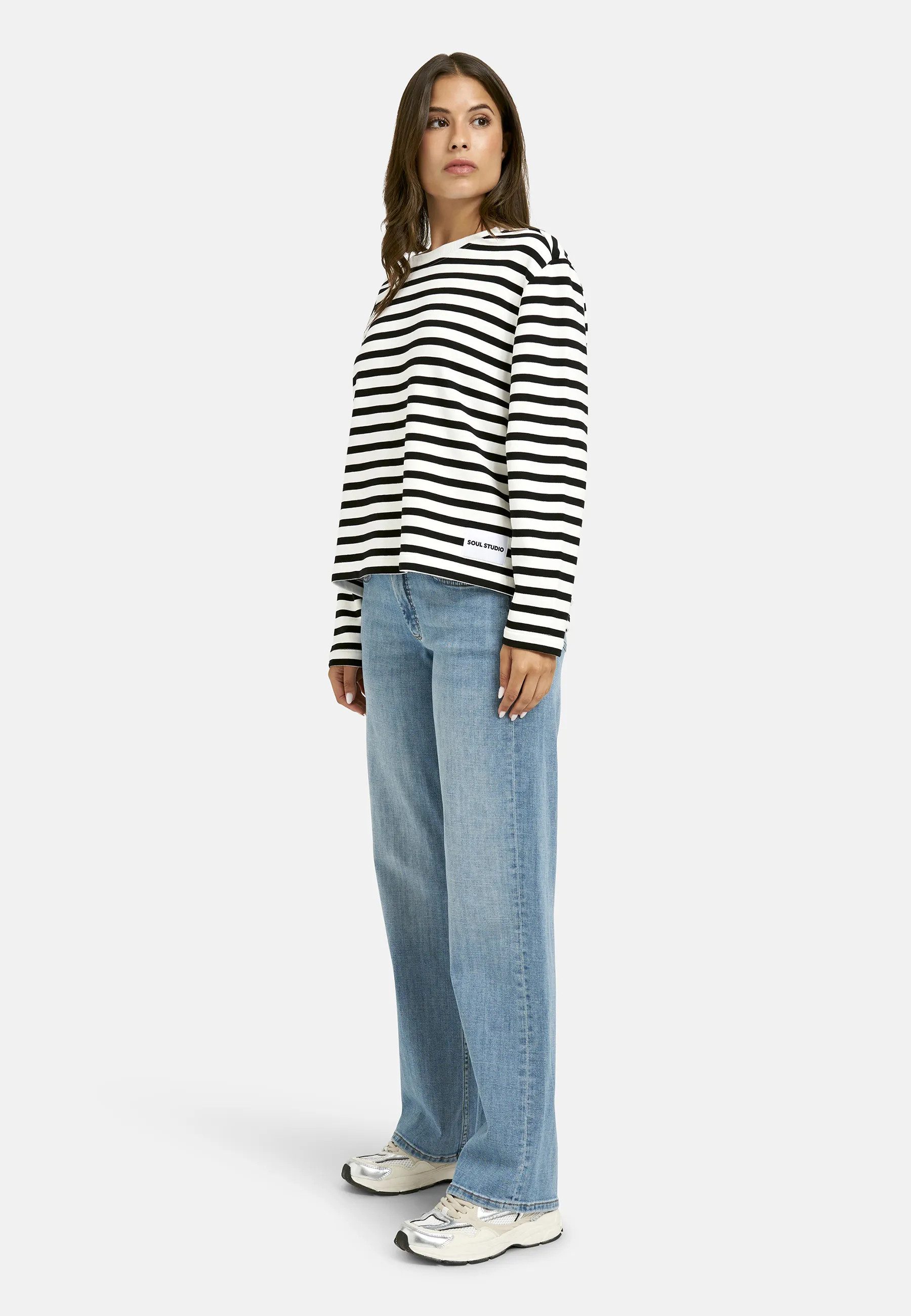 Smith & Soul Sweatshirt mit Label-Aufnäher, Rundhals