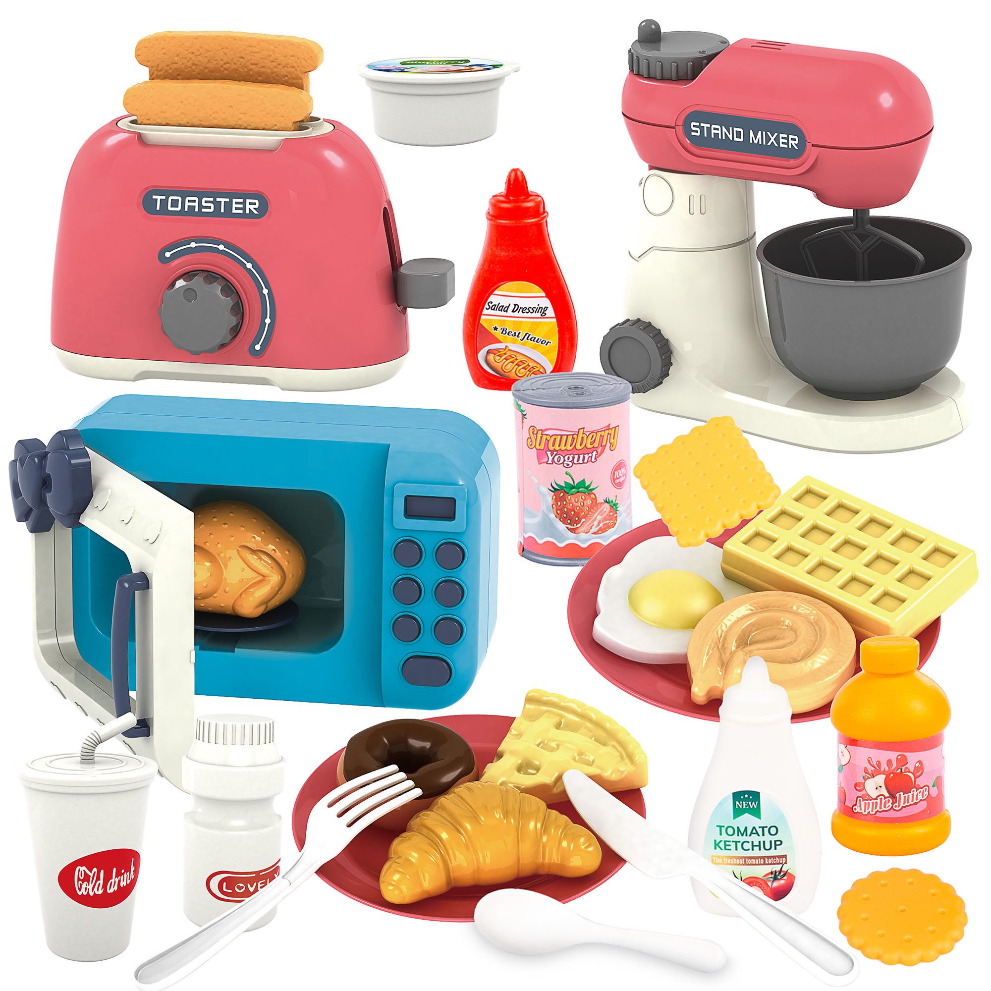 kinderplay Spielküche Kinder Küchen-Set – realistisches Spielzeug – Kochen lernen – Zubehör Kunststoff