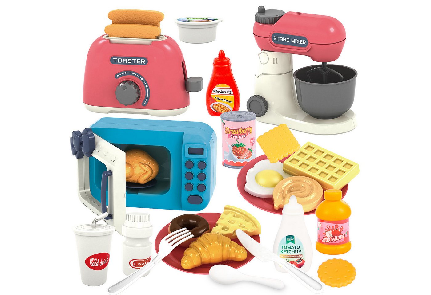 kinderplay Spielküche Kinder Küchen-Set – realistisches Spielzeug – Kochen lernen – Zubehör Kunststoff
