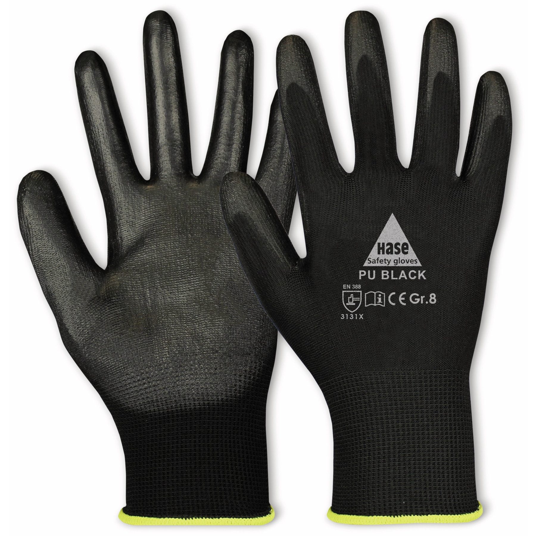 Hase Safety Gloves PU-Handschuhe HASE SAFETY GLOVES Arbeitshandschuhe PU, PU black, EN 388, EN 420
