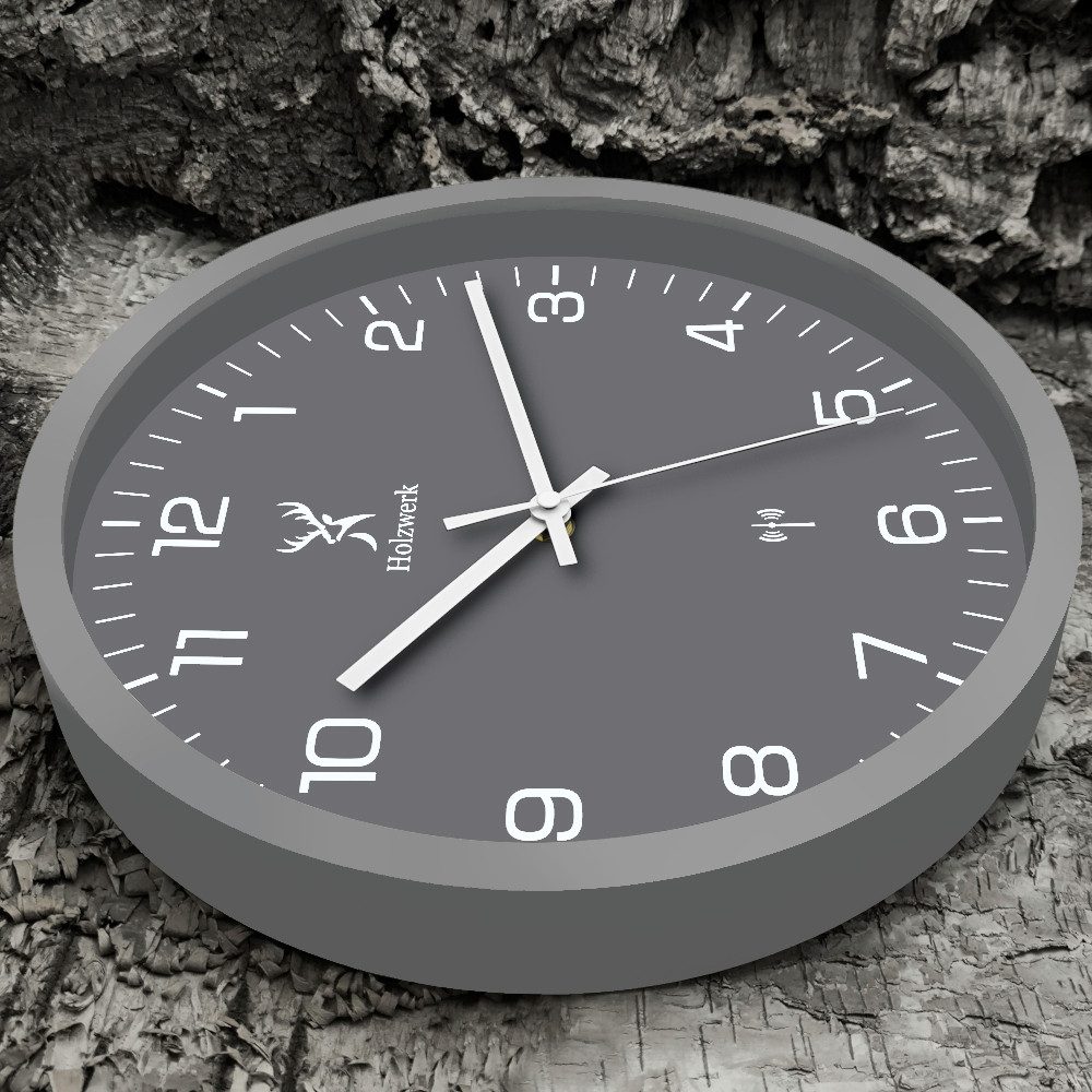 Holzwerk Funkwanduhr Designer Holz Funk Wand Uhr (Nahezu lautloses Uhrwerk, günstig online kaufen