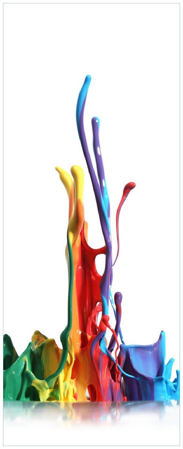 Wallario Memoboard Farben auf links Farbklecks - Bunte von Abwegen