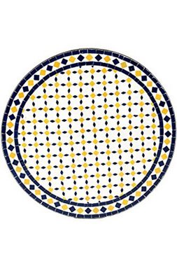 Marrakesch Orient & Mediterran Interior Gartentisch Mosaiktisch Giralda 80cm, Beistelltisch, Gartentisch, Esstisch, Handarbeit