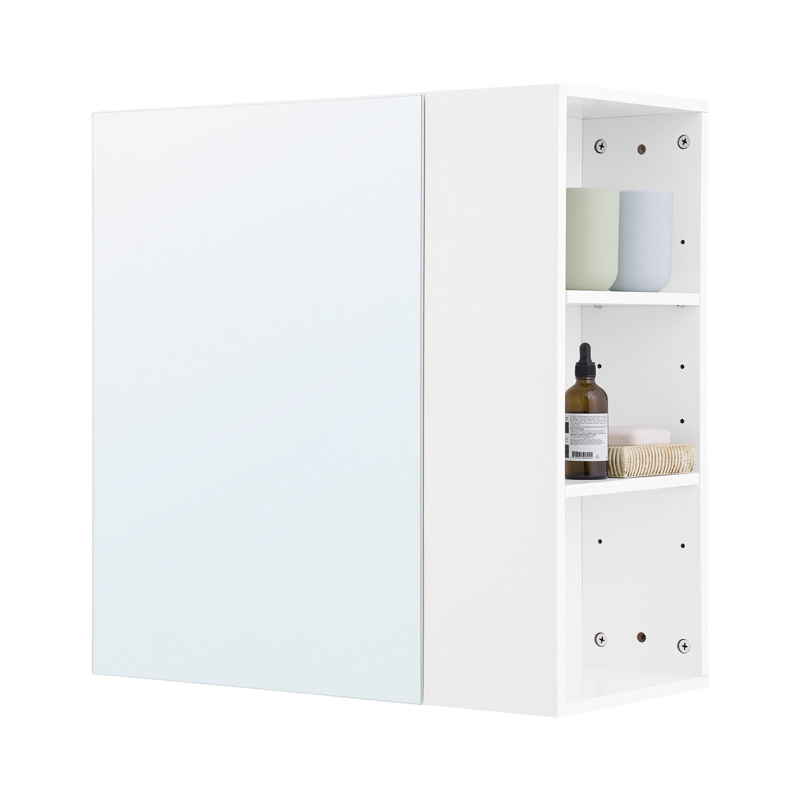 SoBuy Hängeschrank BZR184 Spiegelschrank Badschrank Wandschrank Hängeschrank,verstellbare Ablage