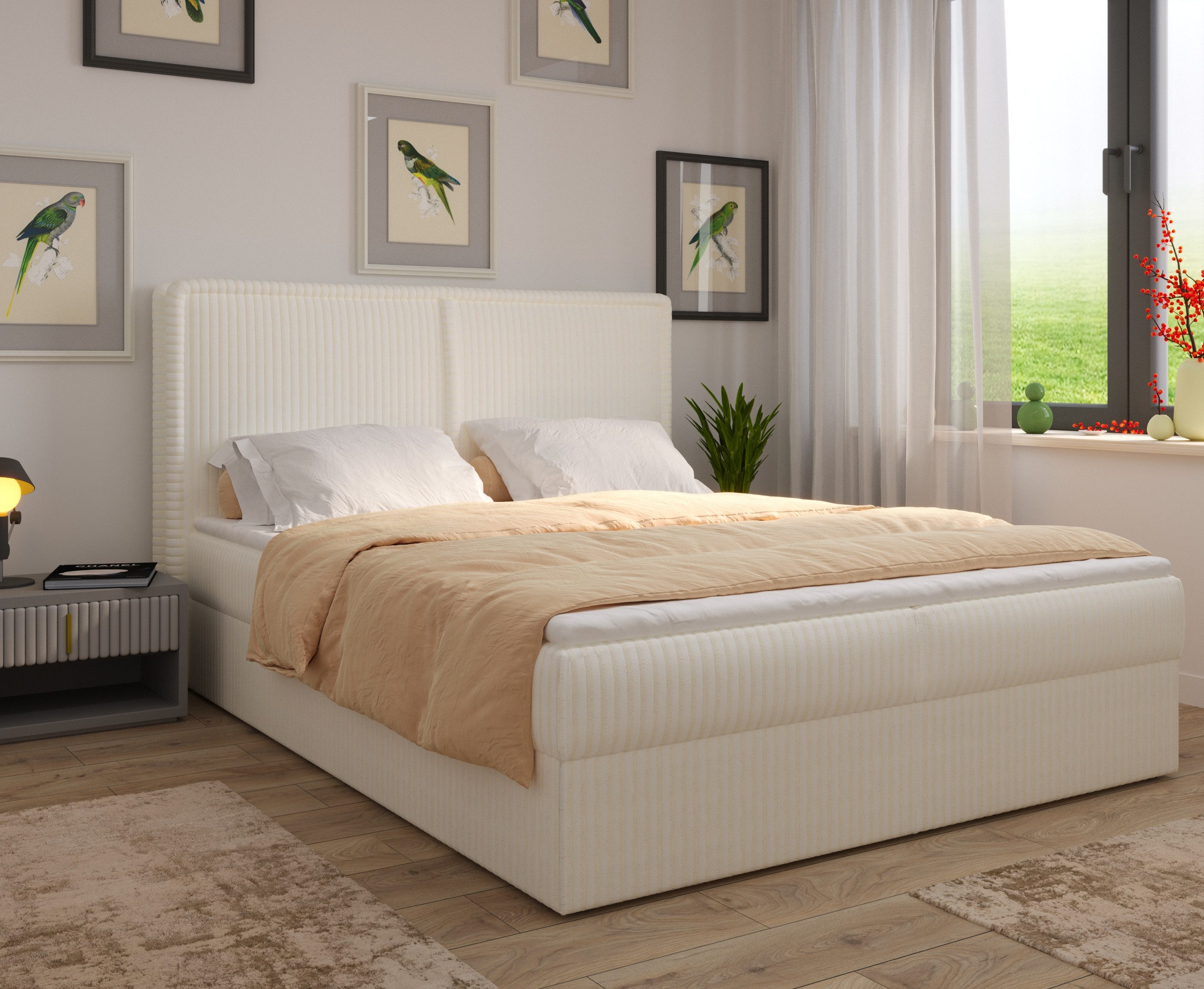 MOEBLO Boxspringbett Bett 04 (Bonell, Topper, Doppelbett gepolstertes Kopft günstig online kaufen