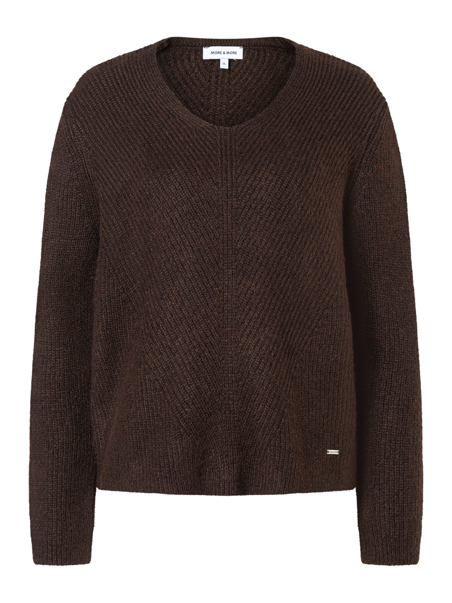 MORE&MORE Rundhalspullover kuscheliger Rippstrickpullover