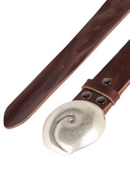 RETTUNGSRING by showroom 019° Ledergürtel mit austauschbarer Schließe »Muschel Rund Silber«