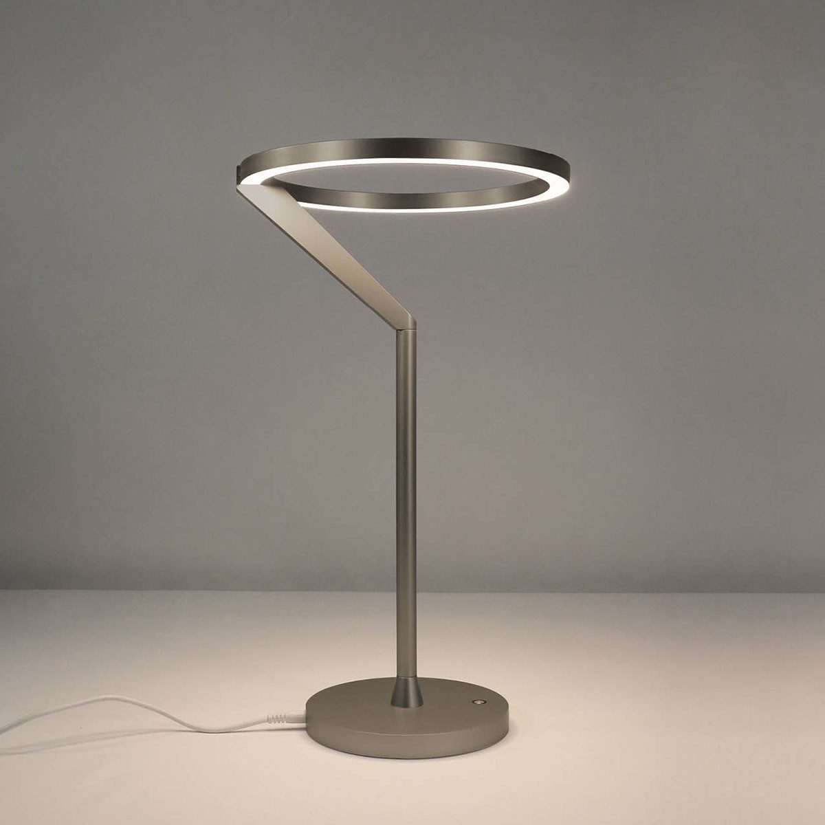 Vivida International LED Schreibtischlampe Meridiana Ring Tischleuchte, Sand, LED fest integriert, Warmweiß, Tischlampe