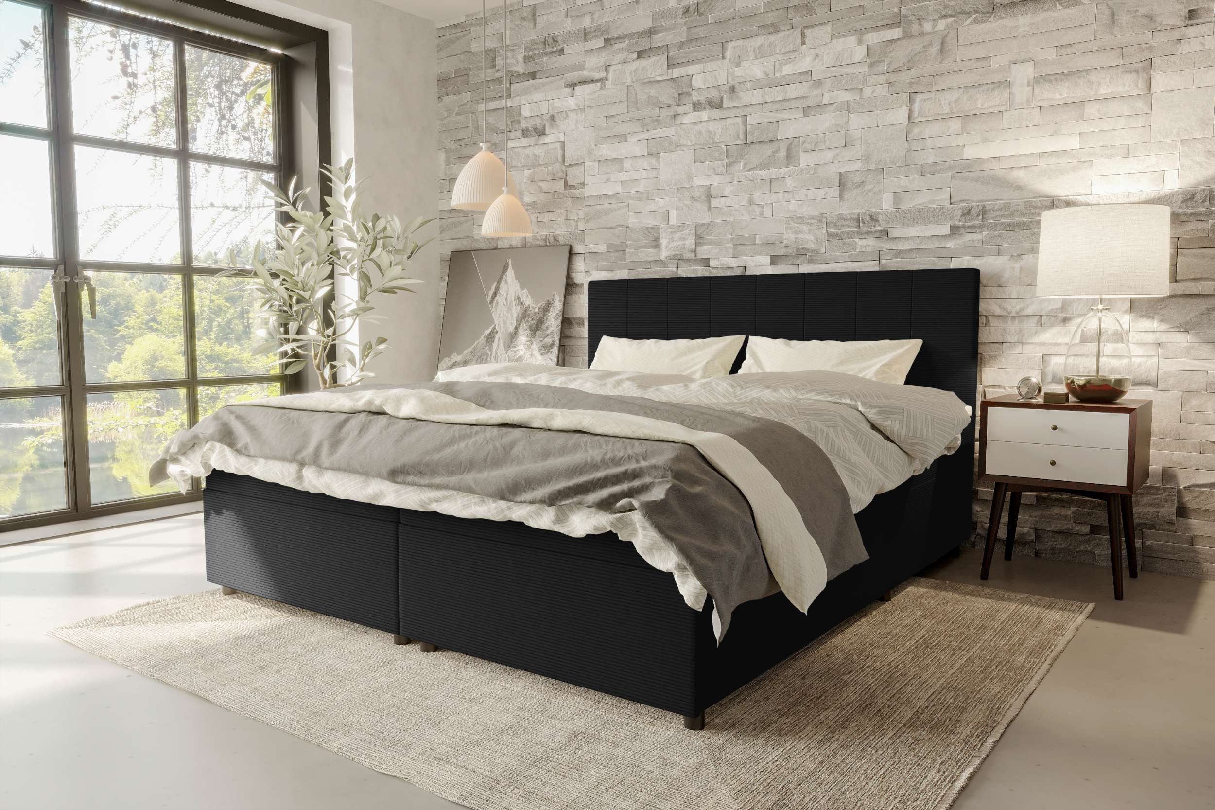 99rooms Boxspringbett Kira (Schlafzimmerbett, Bett), 140/160/180/200x200 günstig online kaufen