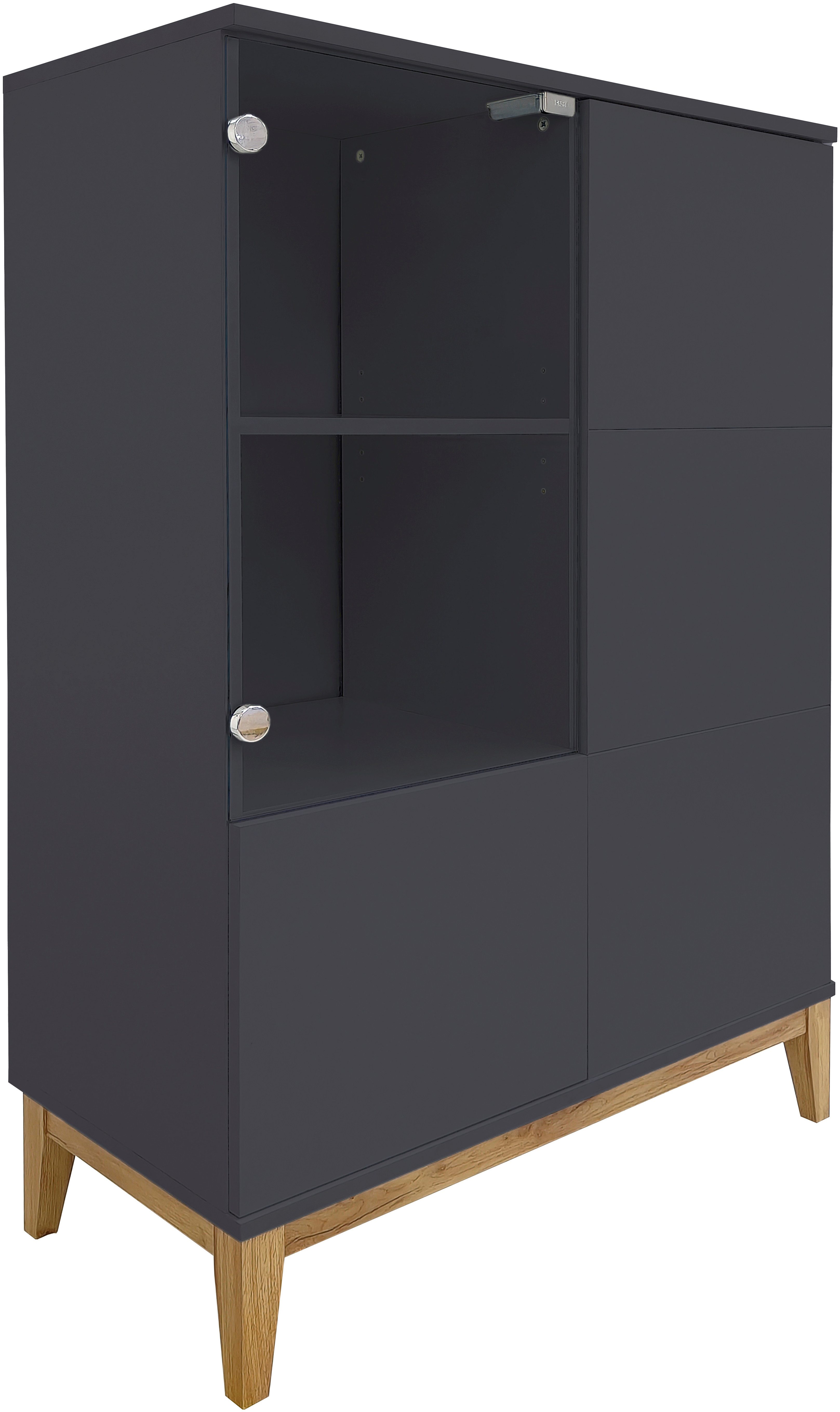 OTTO home Highboard Maryd, Kommode, Midischrank, m. Glas- u. Holztüren, Einlegeböden, Breite 80cm