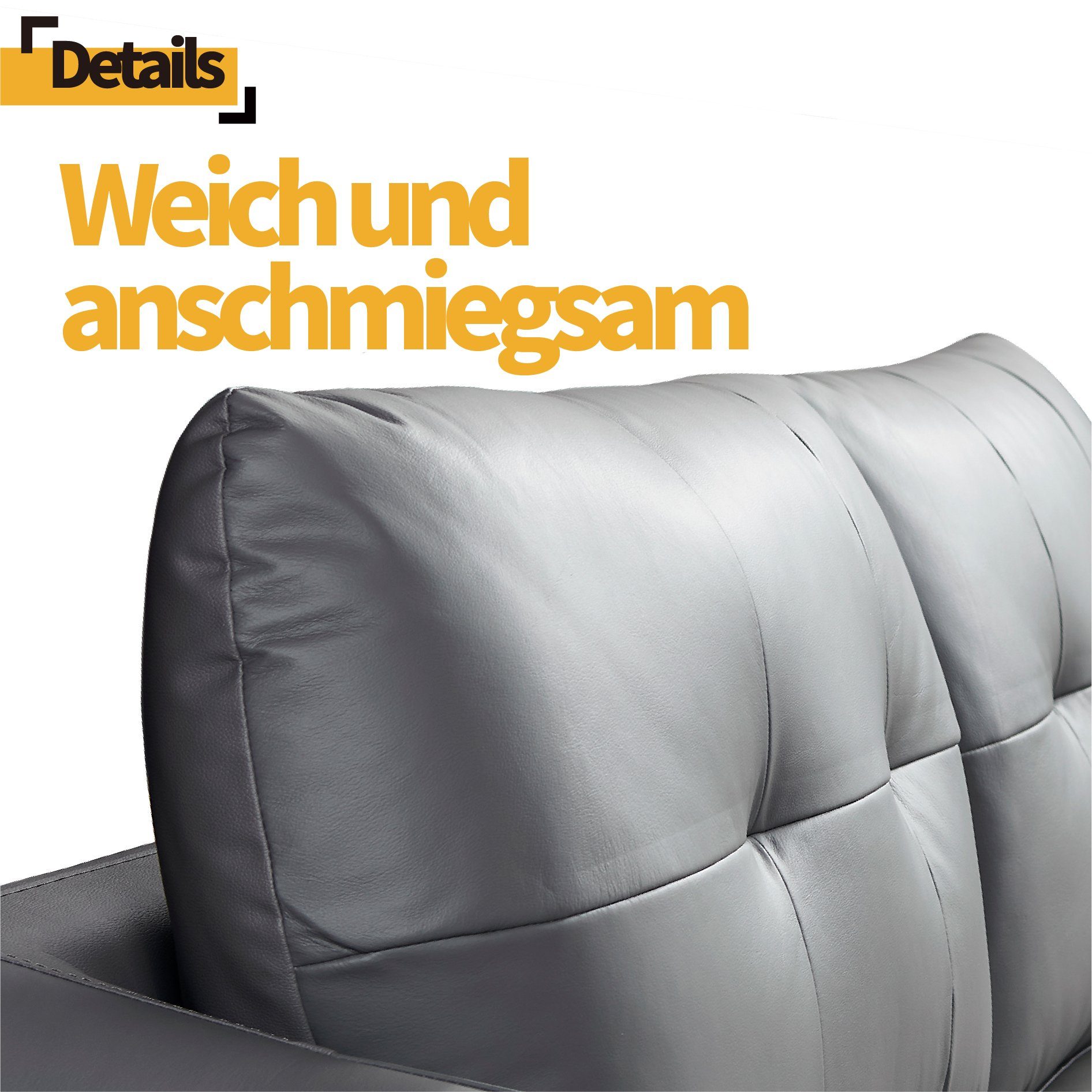 V6 Lager + Lieferung zwei Couchgarnitur Ledersofas: Preis-Leistungsverhältnis aus Grau schnelle 3-Sitzer 2-Sitzer, Kombination Bestes Sofa