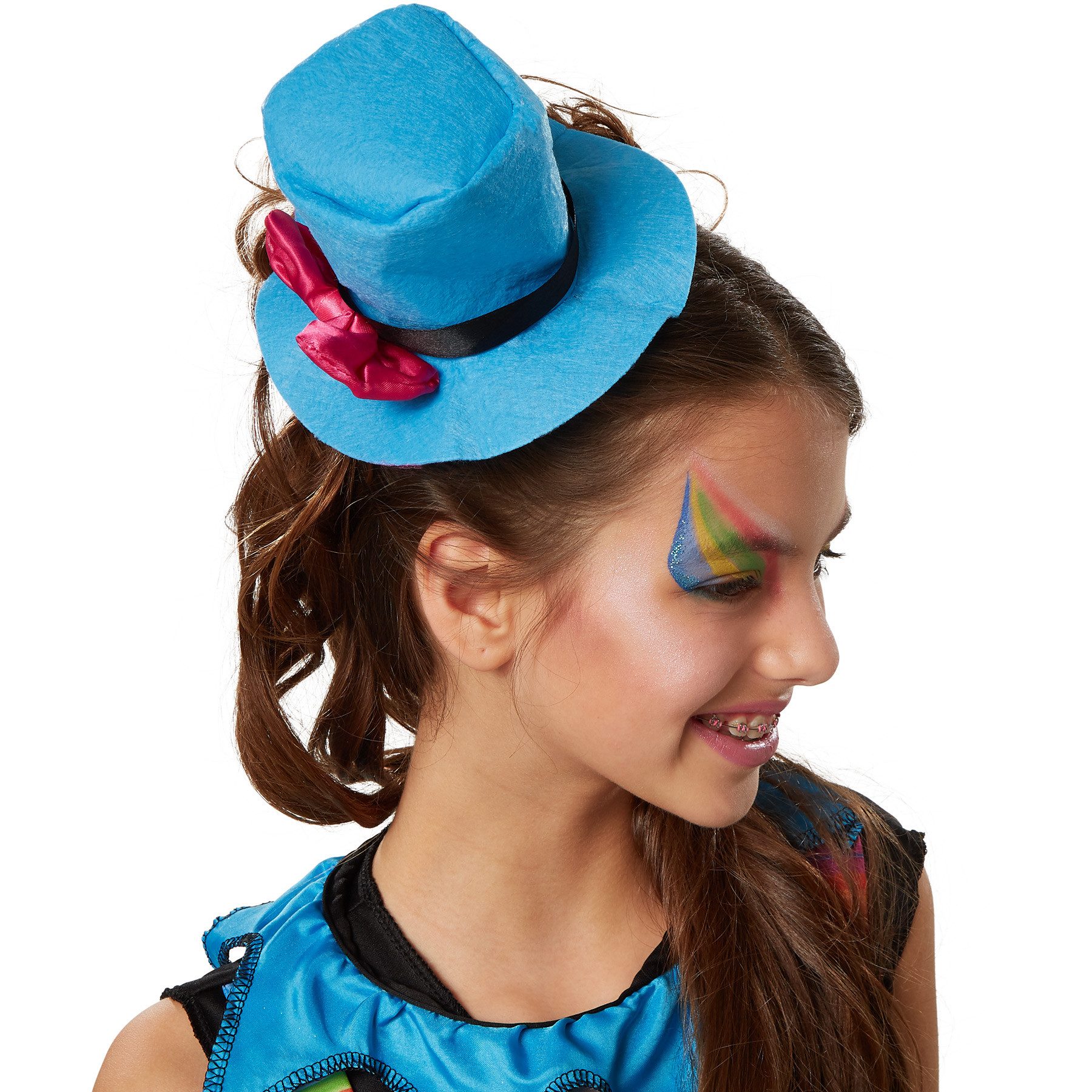 dressforfun Clown-Kostüm Mädchenkostüm Crazy New Wave Clown, Schrill-buntes Einteiler-Kleid aus Elastik-Jersey