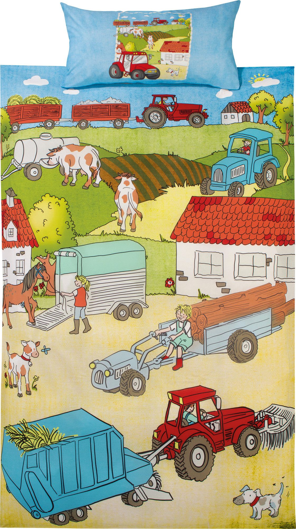 Erwin Müller Kinderbettwäsche Kinder-Bettwäsche "Bauernhof", Renforcé, Motiv
