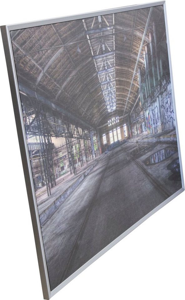 Spiegelprofi GmbH Bild mit Rahmen »Factory«, Gebäude (1 Stück), hochwertiger Kunstdruck, Rahmen silberfarben-HomeTrends
