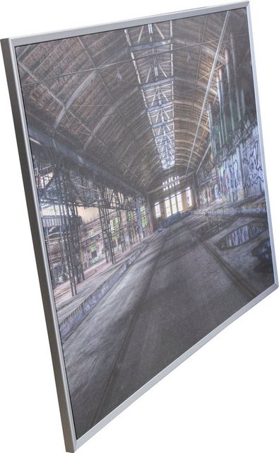 Spiegelprofi GmbH Bild mit Rahmen »Factory«, Gebäude (1 Stück), hochwertiger Kunstdruck, Rahmen silberfarben-Otto