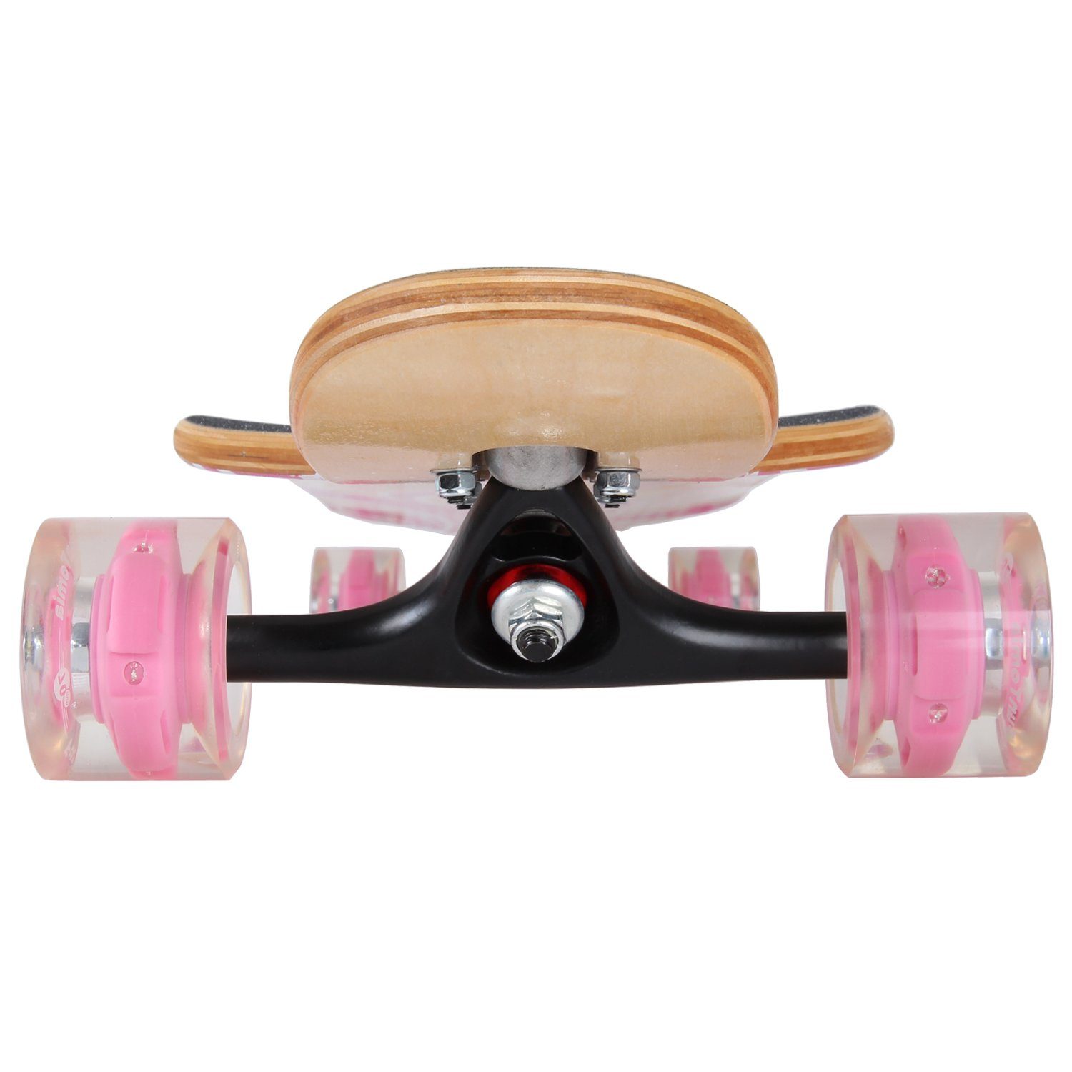 FunTomia Longboard Longboard in 3 Flex Stufen Camber Ahornholz + T-Tool mit LED Rollen, Camber Twin Tip