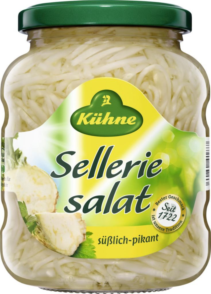 Kühne Gemüsekonserve, Kühne Sellerie Salat süßlich pikant im Geschmack 370ml 6er Pack