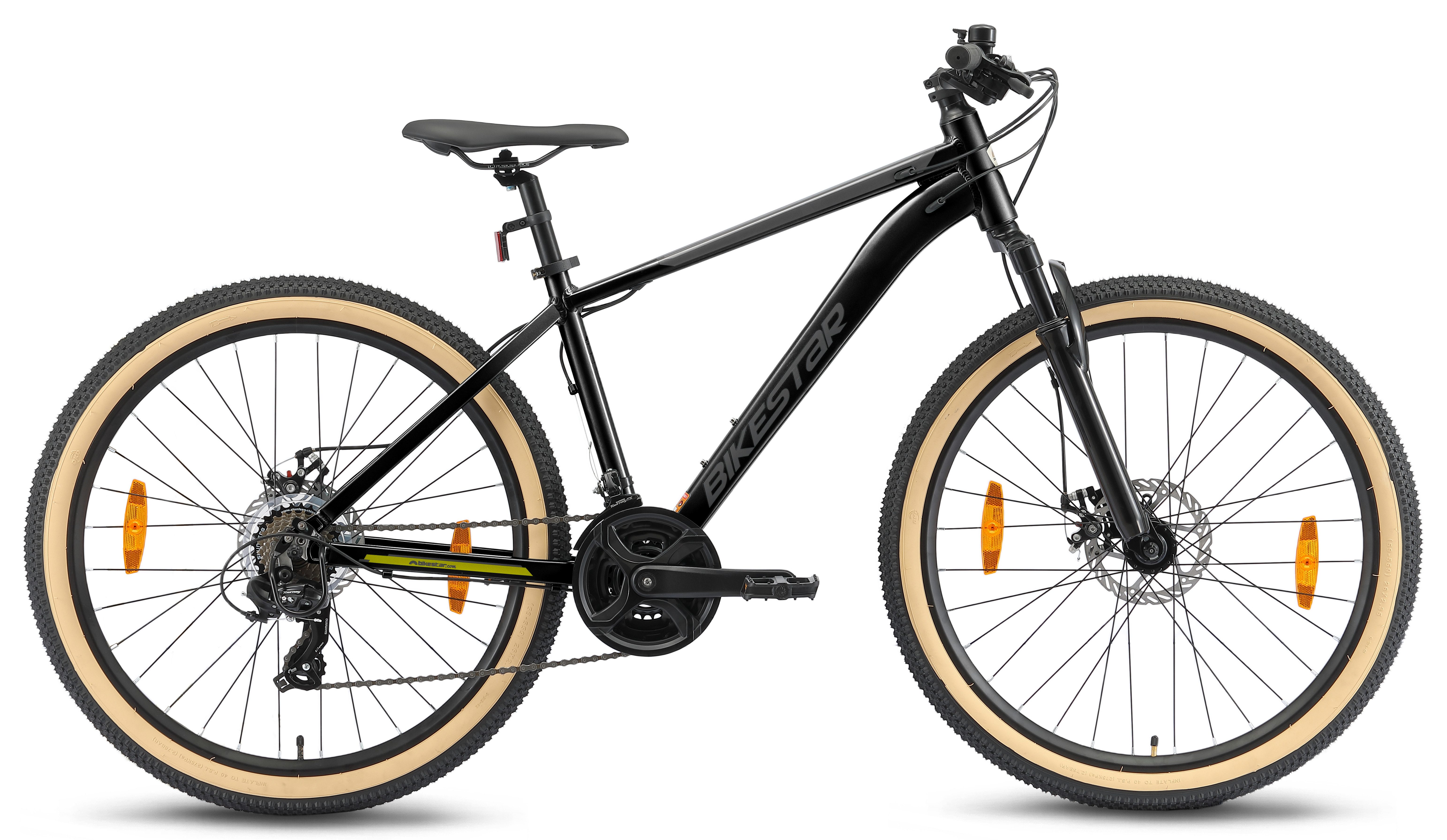 Bikestar Mountainbike, 21 Gang Shimano RD-TY300 Schaltwerk, Kettenschaltung, für Damen und Herren, Kettenschaltung
