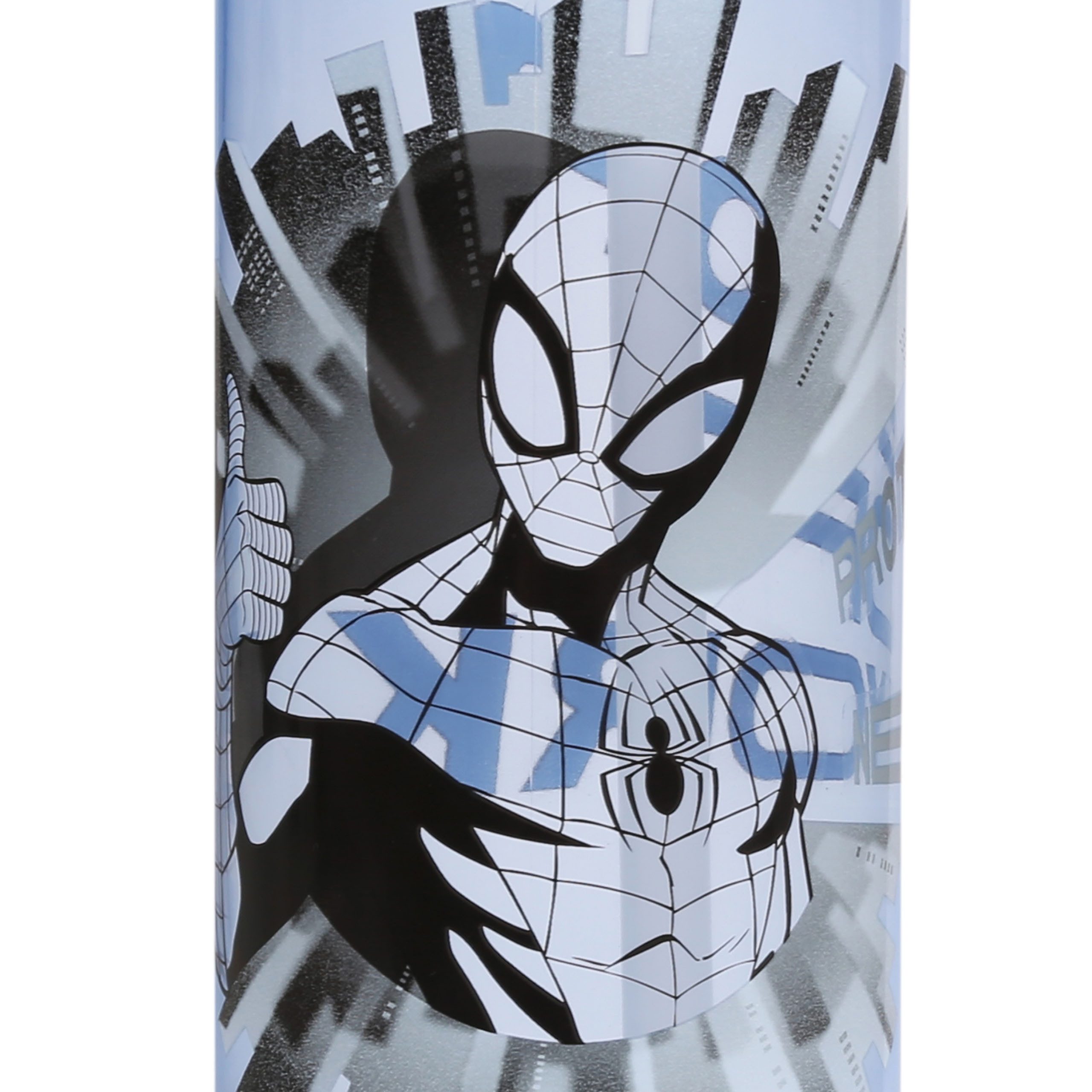 MARVEL Trinkflasche MARVEL Spider-Man Wasserflasche mit Strohhalm & Griff, 600 ml