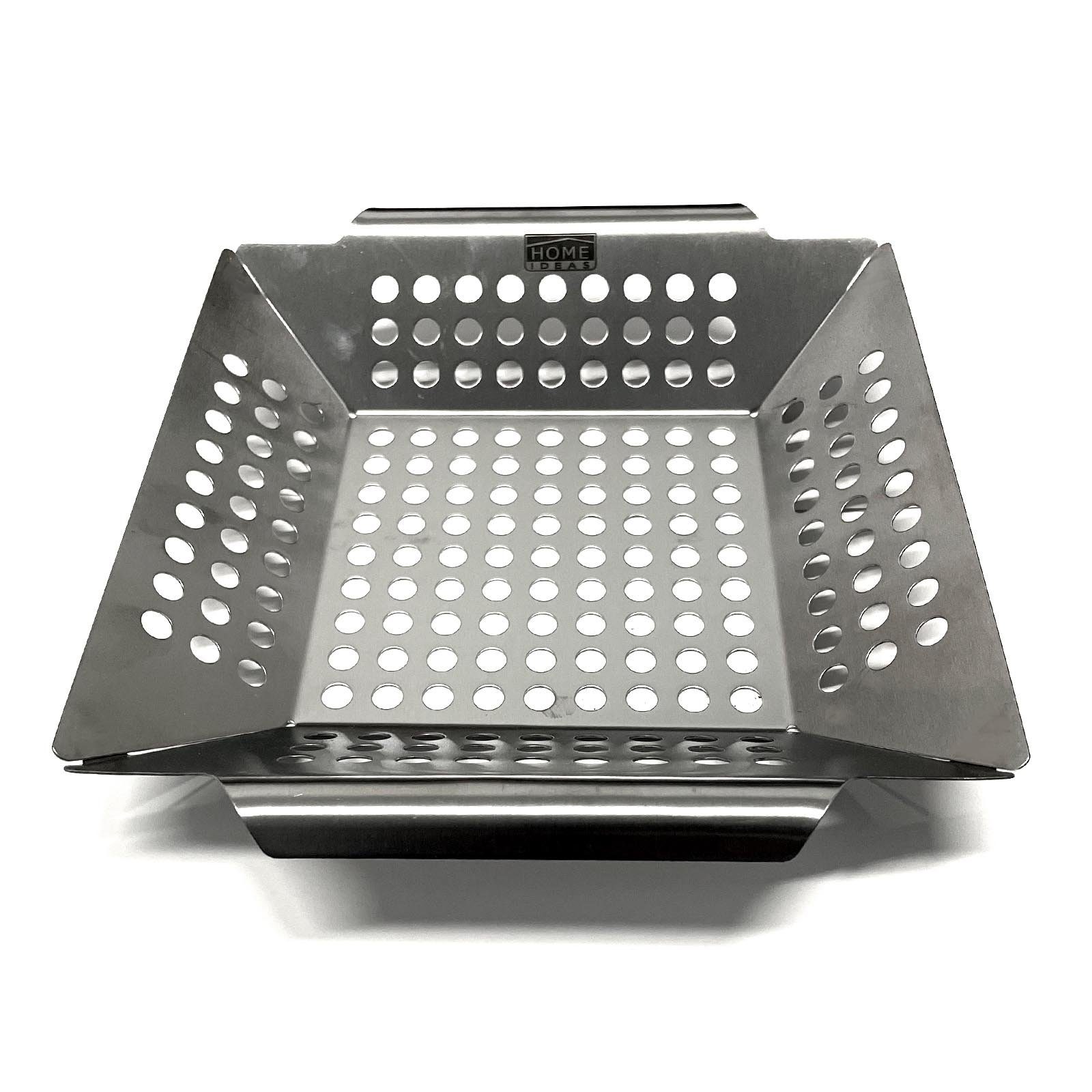HAC24 Grillschale Grillkorb Grill Gemüsepfanne BBQ Lochpfanne Grillschale Gemüsekorb, Edelstahl, (Set, 2-St., 20 x 20 x 4 cm)