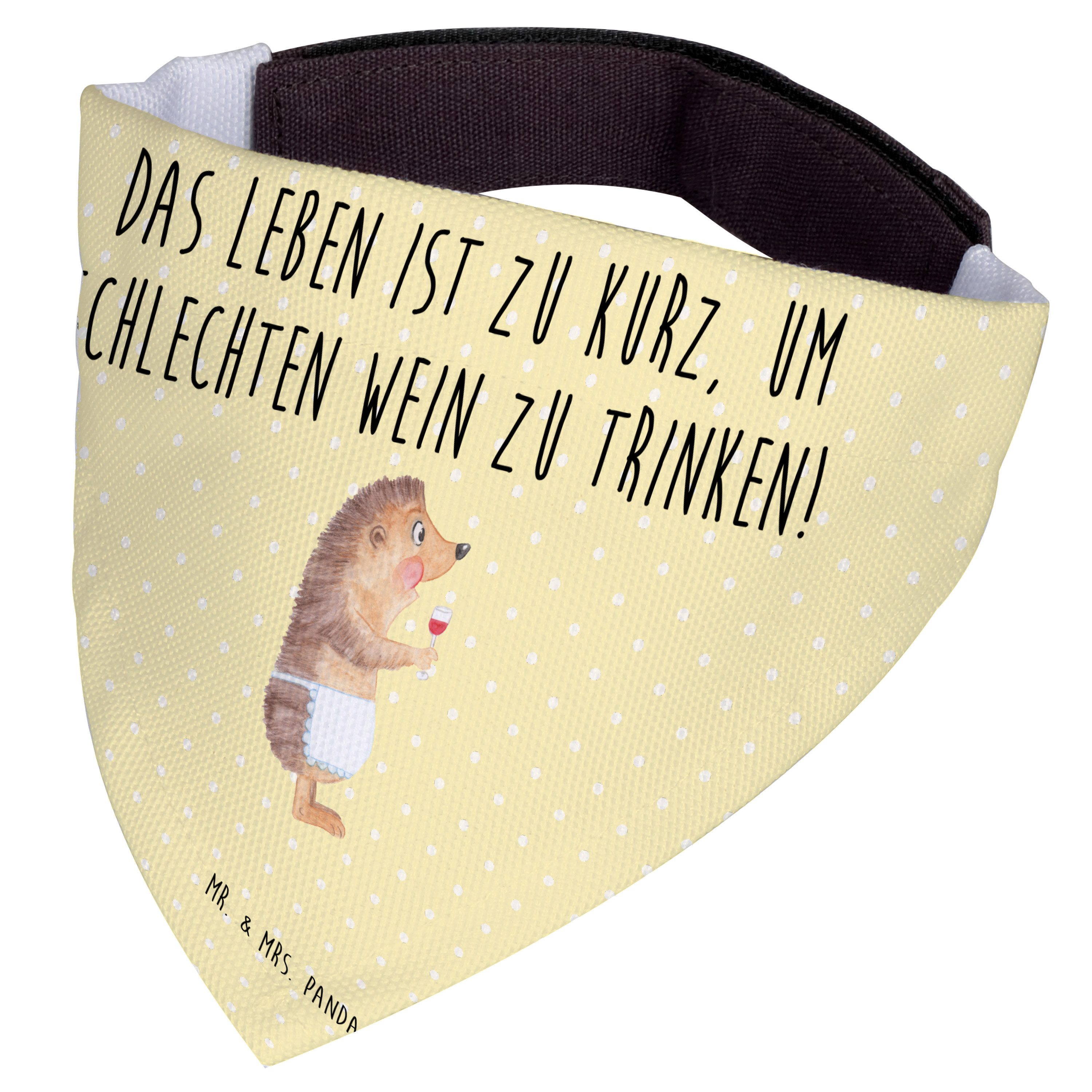 Mr. & Mrs. Panda Hundefliege Igel Wein, Halstuch Für Hunde, Gelb Pastell, Weißwein, Dreieckstuch H, Polyester, Schal für Hunde Hunde Dreieckstuch Hunde Halstuch