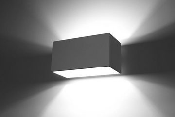 Licht-Erlebnisse Wandleuchte GEO, LED wechselbar, Warmweiß, Wandlampe Grau Up Down B:20cm eckig Aluminium 2x G9 Flur Wohnzimmer