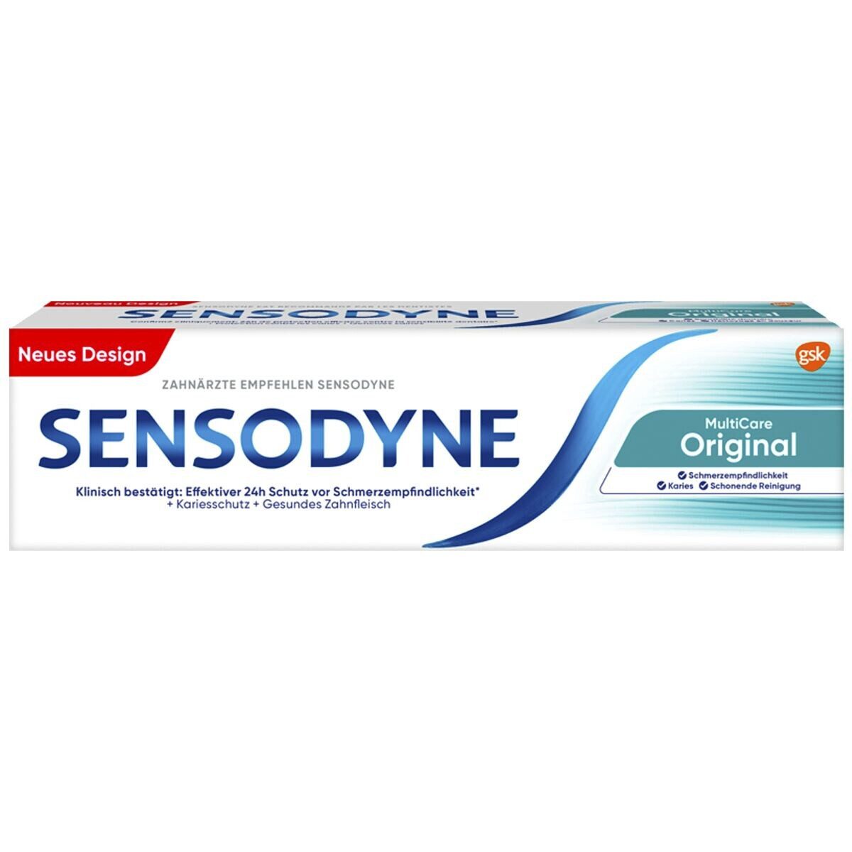 SENSODYNE Zahnpasta MultiCare Original, zur täglichen Pflege schmerzempfindlicher Zähne, 75 ml
