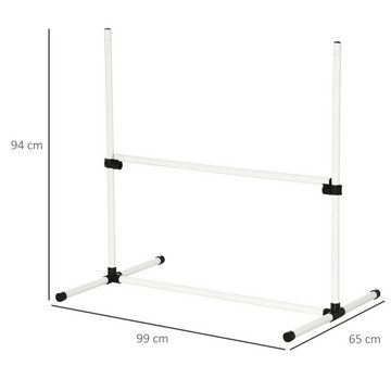 PawHut Agility-Hürde Hürdenset Slalom Stangen, 99x65x94cm, Kunststoff (PE, ABS), Hunde Training Set 4 x Hürden (4-tlg) Inkl. Tragetasche für einfache Aufbewahrung