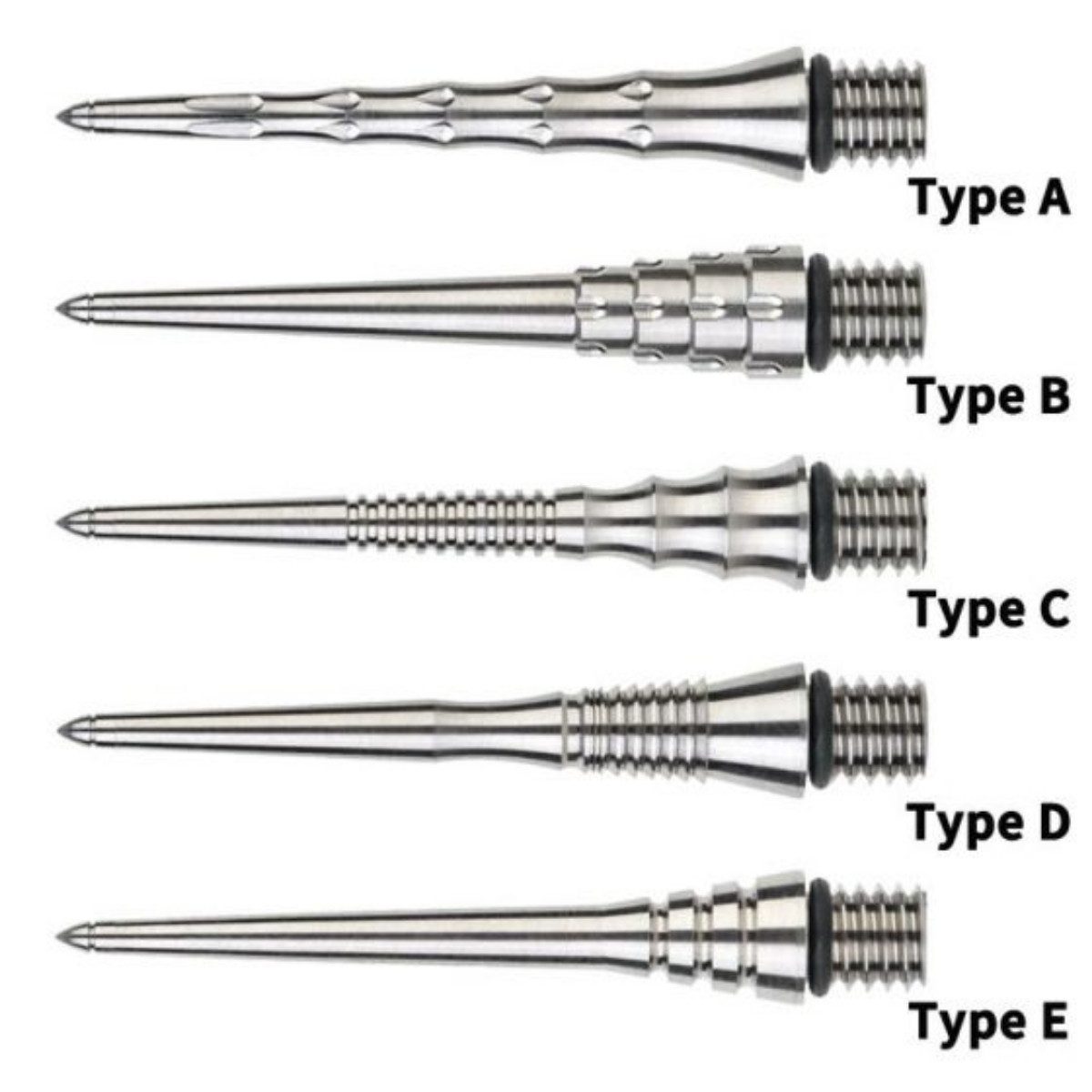 one80 Dartpfeil TI- Umrüst-Dartspitze Softdartpfeilen auf Steeldartpfeile 30 mm Typ C, Aus Titan, Umrüstpoint 30 mm Typ C