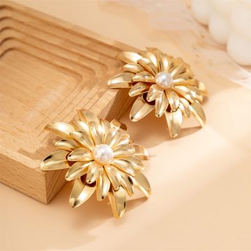 Rouemi Paar Ohrstecker Ohrringe für Frauen, Blumenohrringe Modisch und elegant
