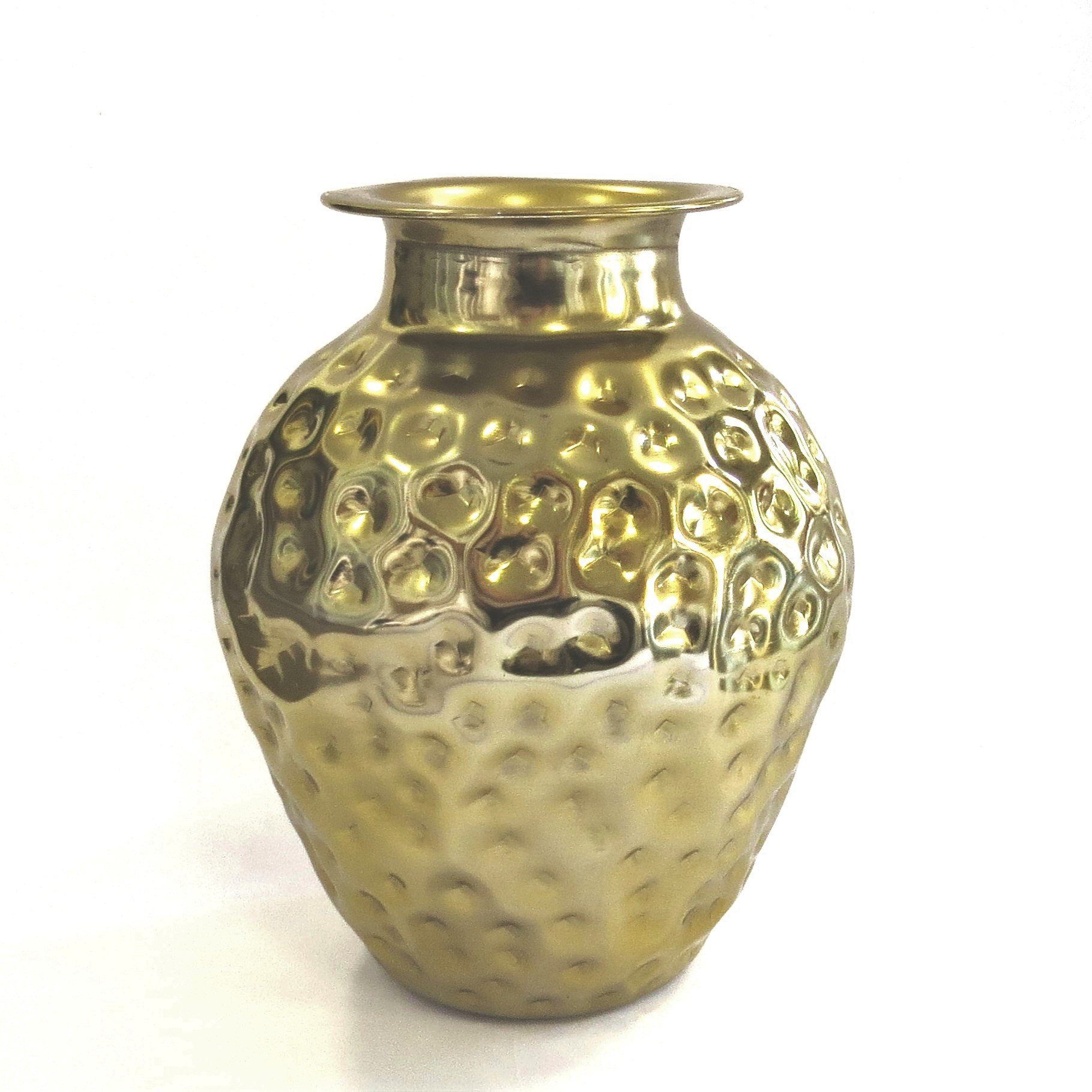 colmore Dekovase Vase Deko Blumen Gold Metall Gehämmert Colmore 31 cm  Klassisch, gehämmerte Optik