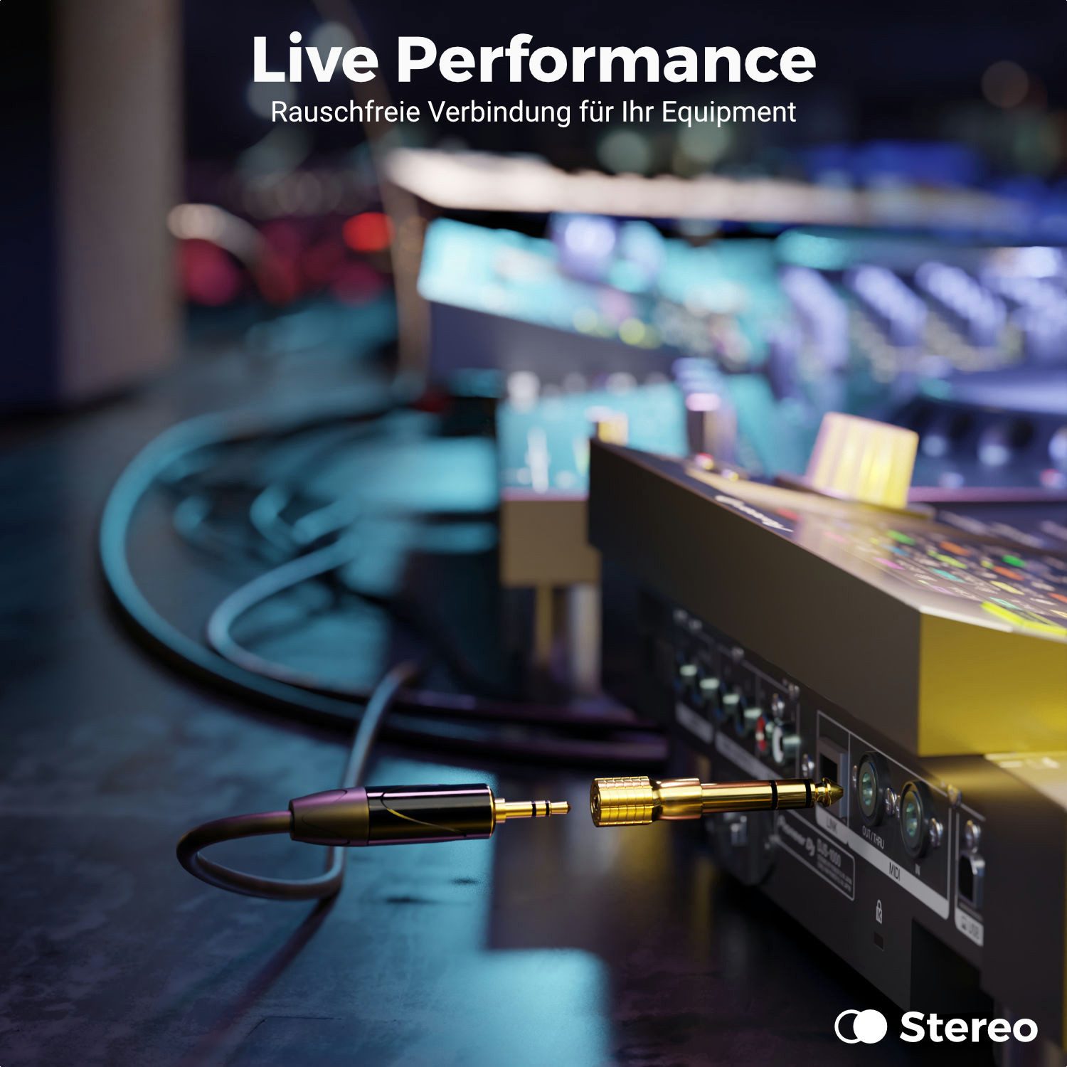 deleyCON deleyCON Klinke Adapter 3,5mm auf 6,35mm Stereo Audio vergoldet für Audio-Kabel