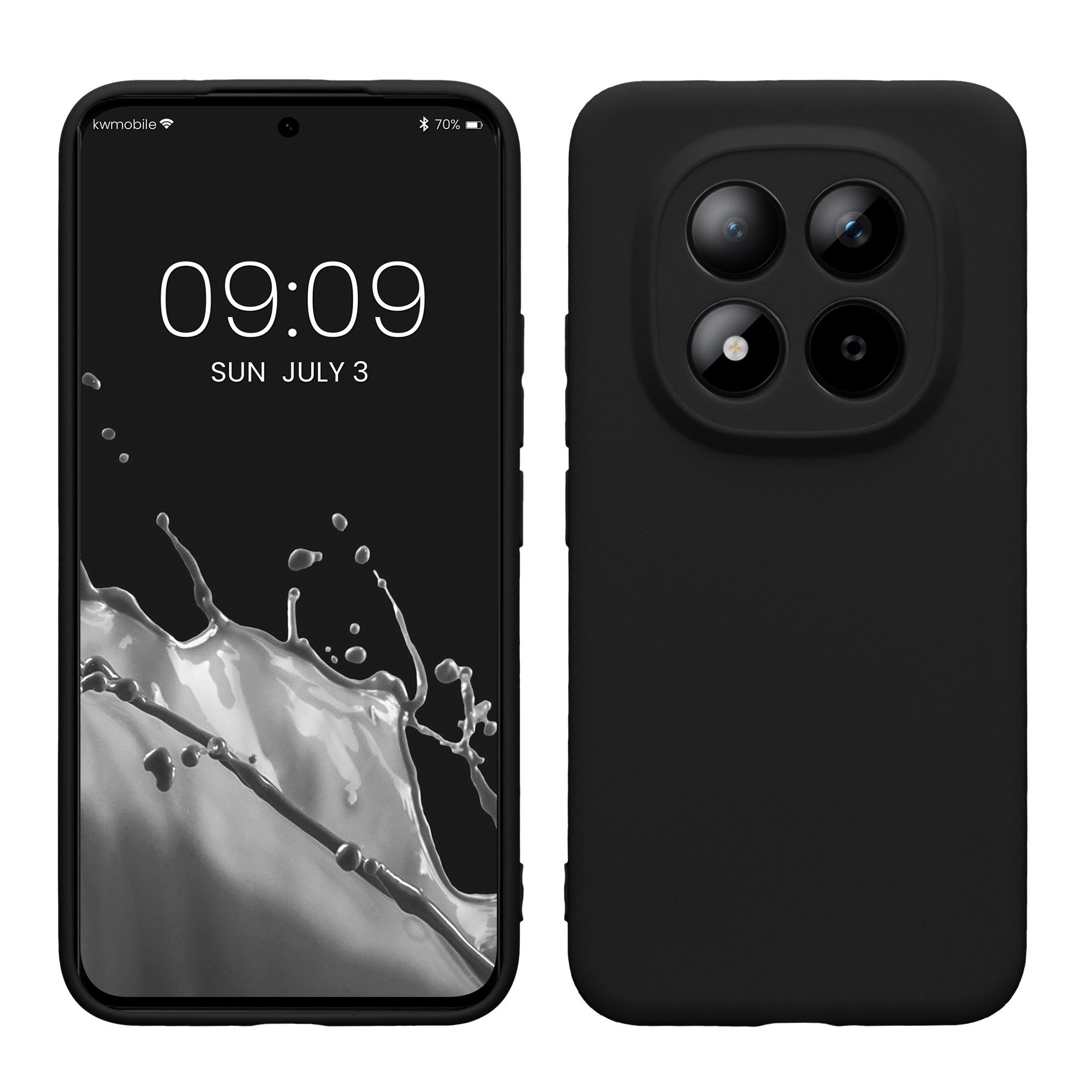 kwmobile Smartphone-Hülle Hülle für Xiaomi Redmi Note 15 Pro+ 5G / Poco M8 Pro 5G, Backcover Silikon - Soft Handyhülle - Handy Case in Schwarz matt