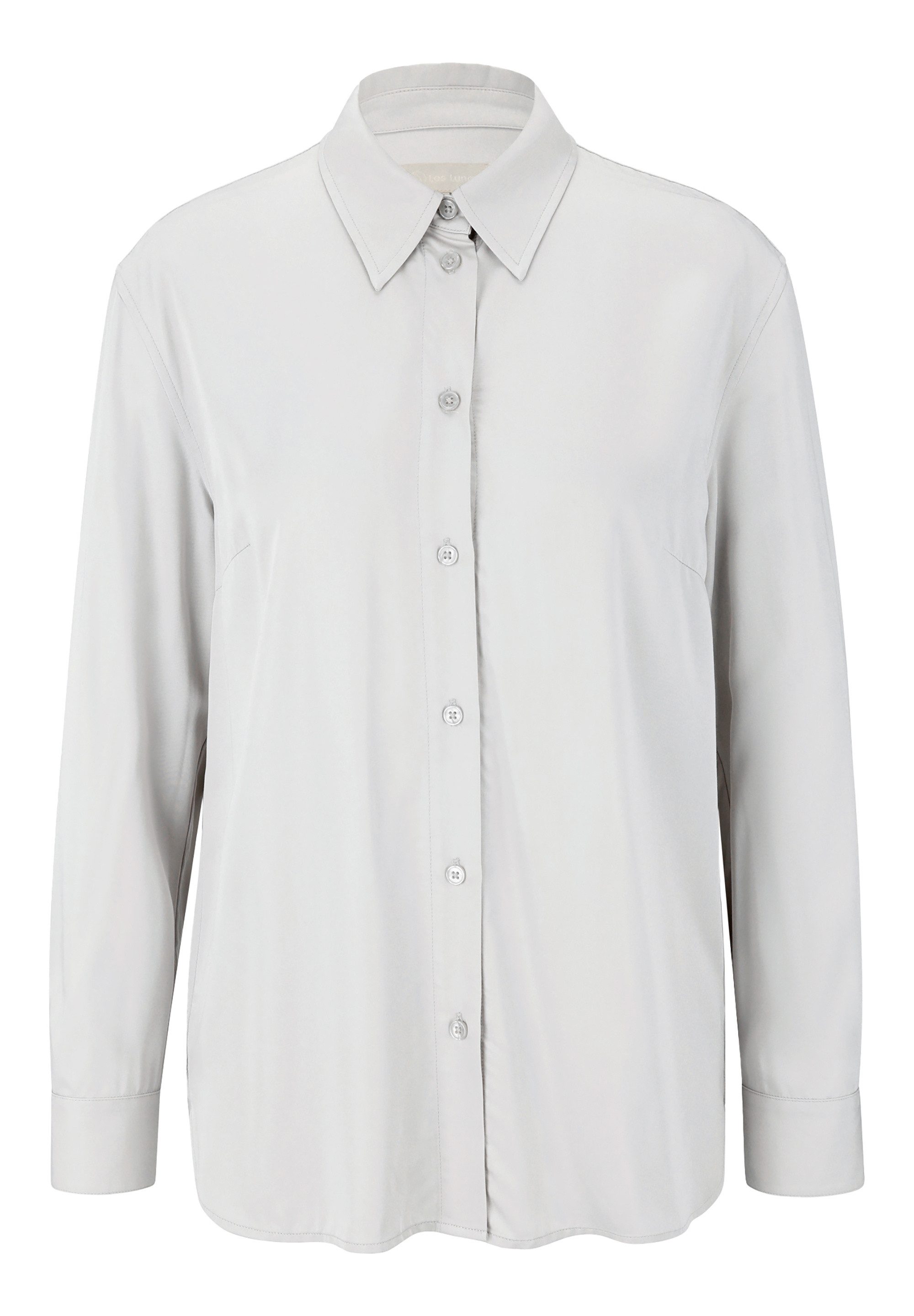 Les Lunes Longbluse ANETT Longsleeve Button-up Shirt Shiny Leicht Glänzend, günstig online kaufen