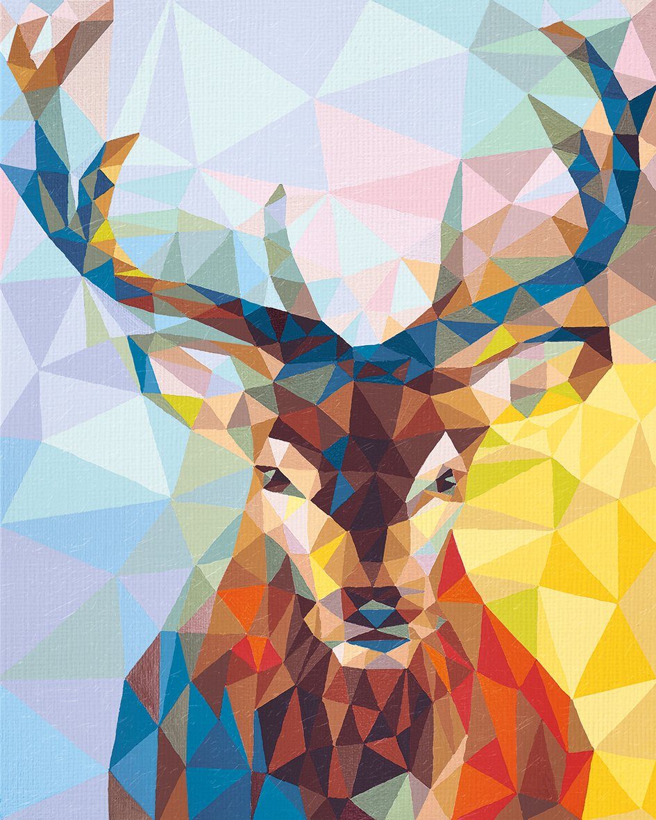 Schipper Malen nach Zahlen Meisterklasse Premium - Polygon-Art Hirsch, Made in Germany
