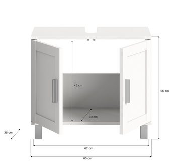 welltime Badmöbel-Set, (2-St), Bad Möbel Set bestehend aus Waschbeckenunterschrank, Spiegelschrank