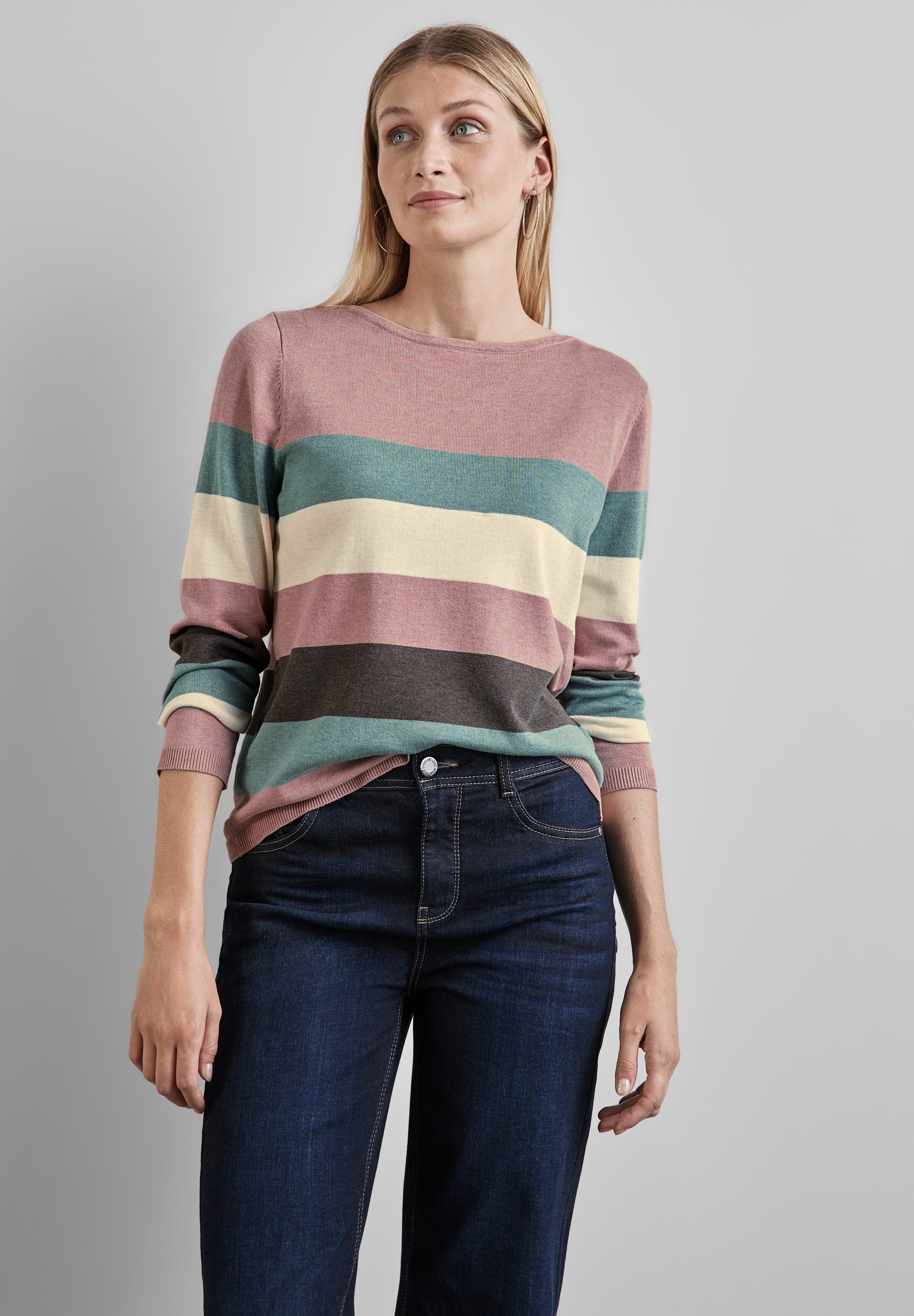 STREET ONE Strickpullover aus softem Materialmix