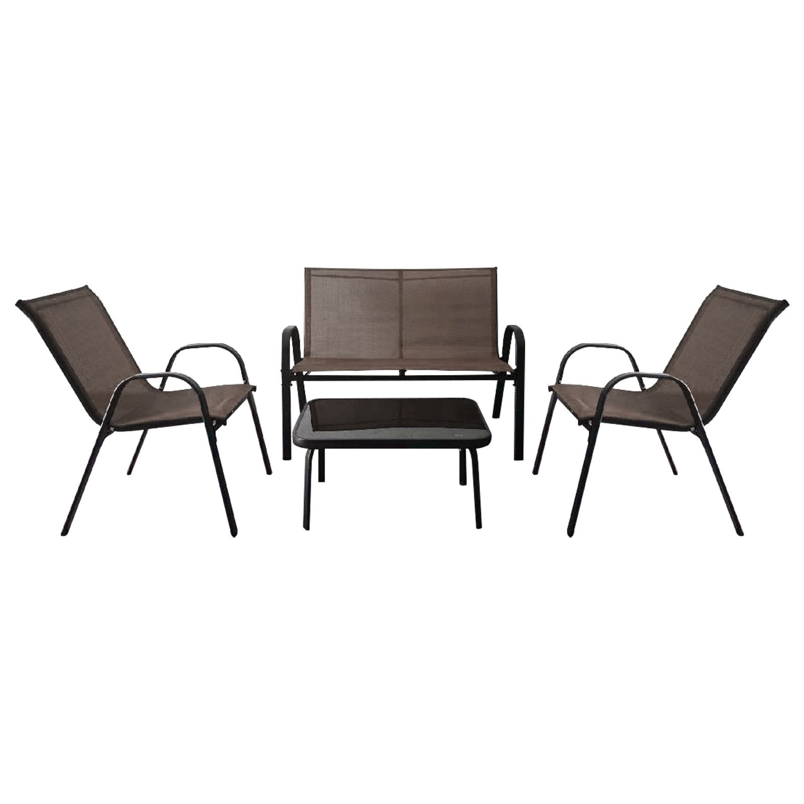 COSTWAY Balkonset, (4-tlg), Sitzgruppe mit 2 Stuhl & 1 Sofa, für 4 Personen
