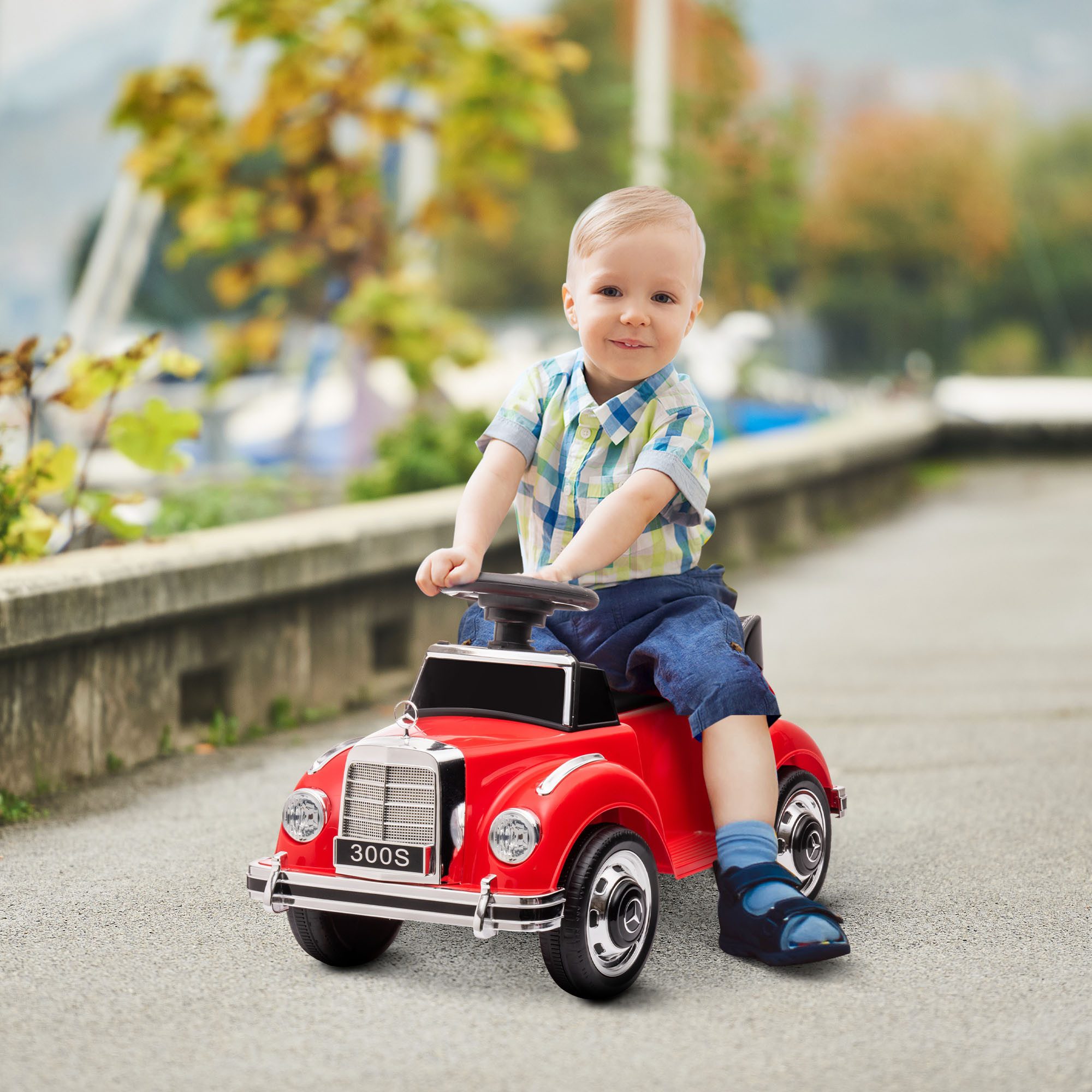 AIYAPLAY Rutscher Rutscherfahrzeug mit Stauraum und Kippschutz, (Kinderfahrzeug, 1-tlg., Kinderauto), Rot 77,5 x 41,5 x 45 cm