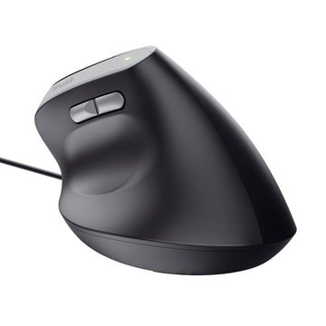 Trust USB-A Ergonomische Maus Mäuse (Ergonomisch, Geräuscharme Tasten, Integriertes Scrollrad)