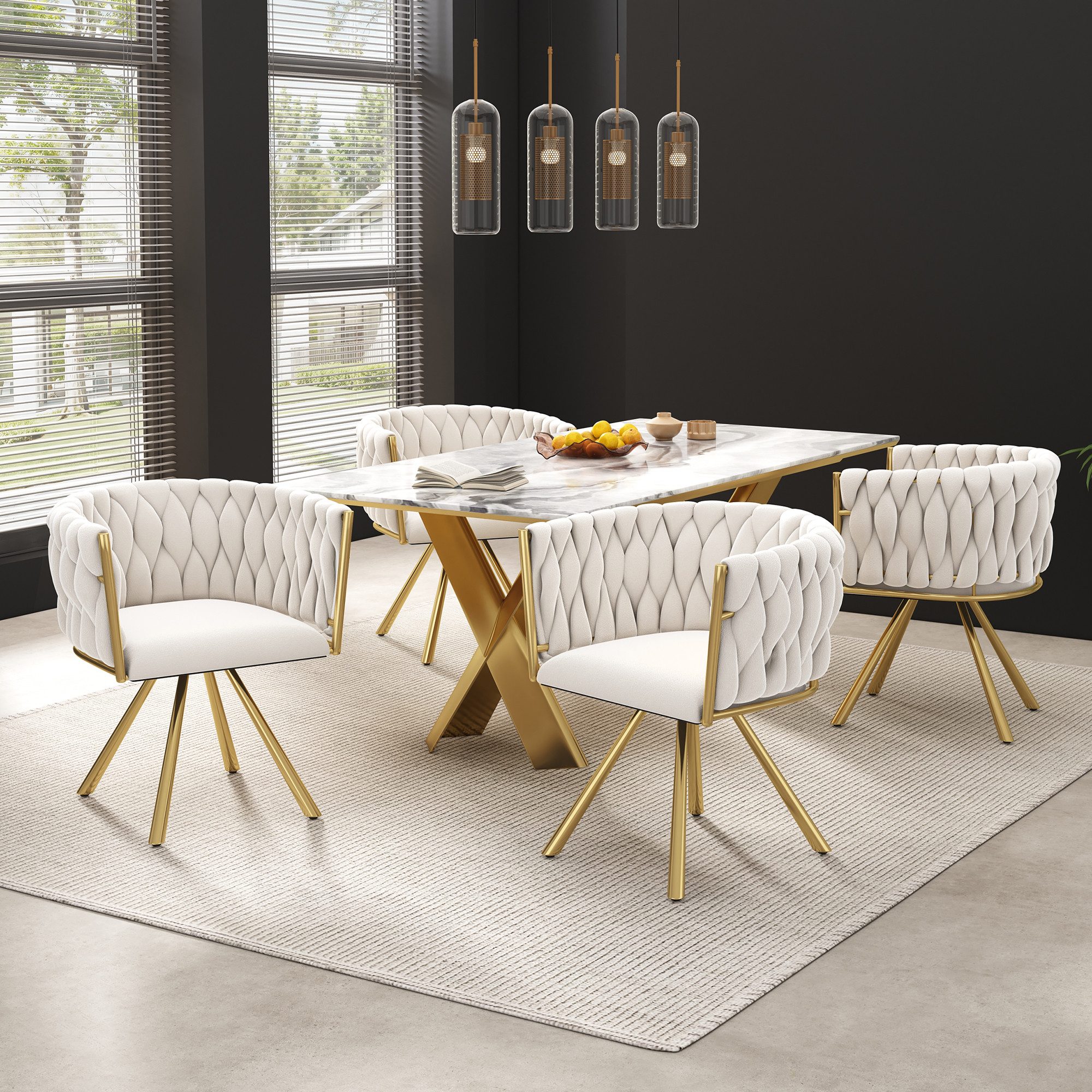 HAUSS SPOLE Esszimmerstuhl 4er set, Drehstuhl günstig online kaufen