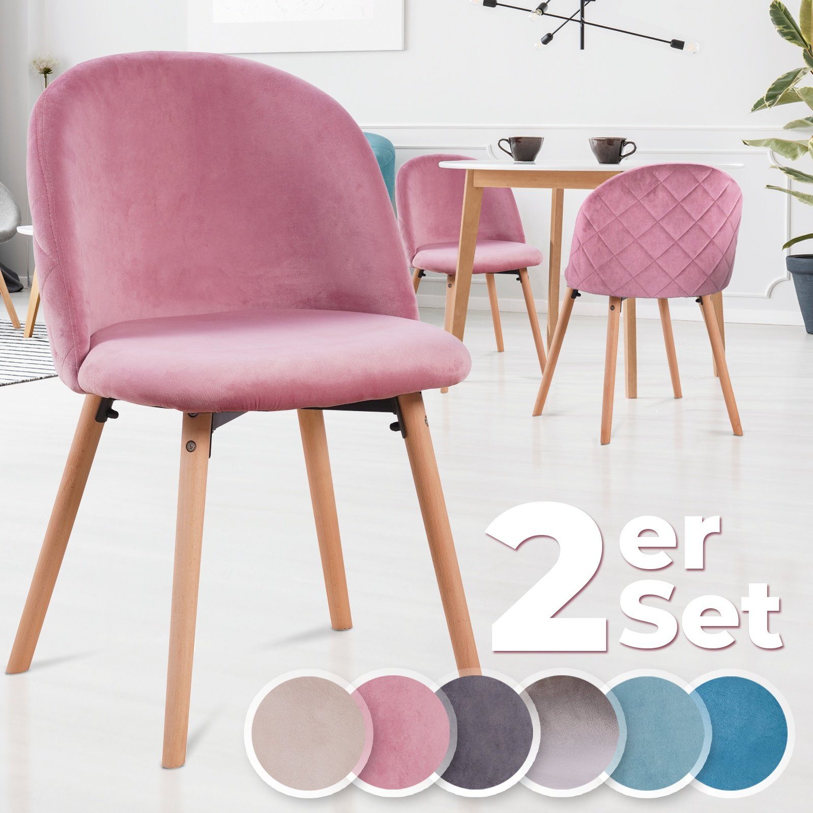 Farben: moderne aus (2er, 8er Wohnzimmerstühle Schalenstühle Esszimmerstühle Samt, Beige, Türkis), Küchenstühle 4er, Dunkelgrau, gepolsterte Set, aus 6er, Rosa, holzbeine Esszimmerstuhl Holz Polsterstuhl Hellgrau, VENDOMNIA