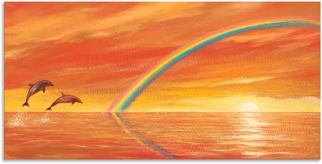 Artland Wandbild »Regenbogen über dem Meer«, Wassertiere (1 Stück), in vielen Größen & Produktarten - Alubild / Outdoorbild für den Außenbereich, Leinwandbild, Poster, Wandaufkleber / Wandtattoo auch für Badezimmer geeignet-Otto
