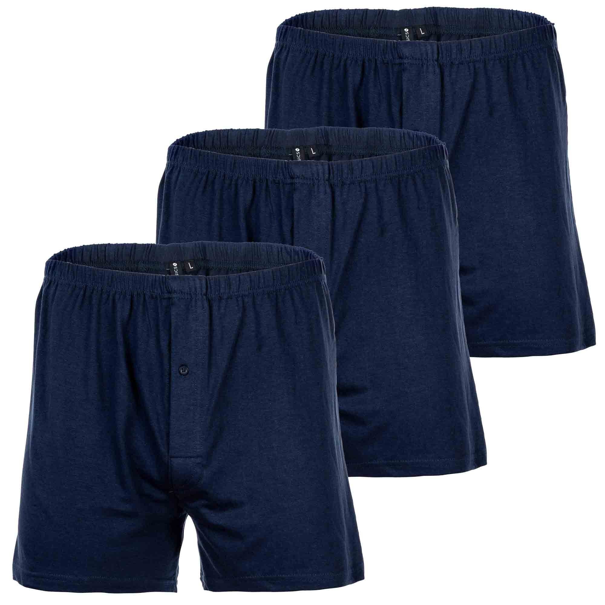 Boxer Jersey-Boxershorts, Cotton Yourbasics Blau Pack Herren 3er -