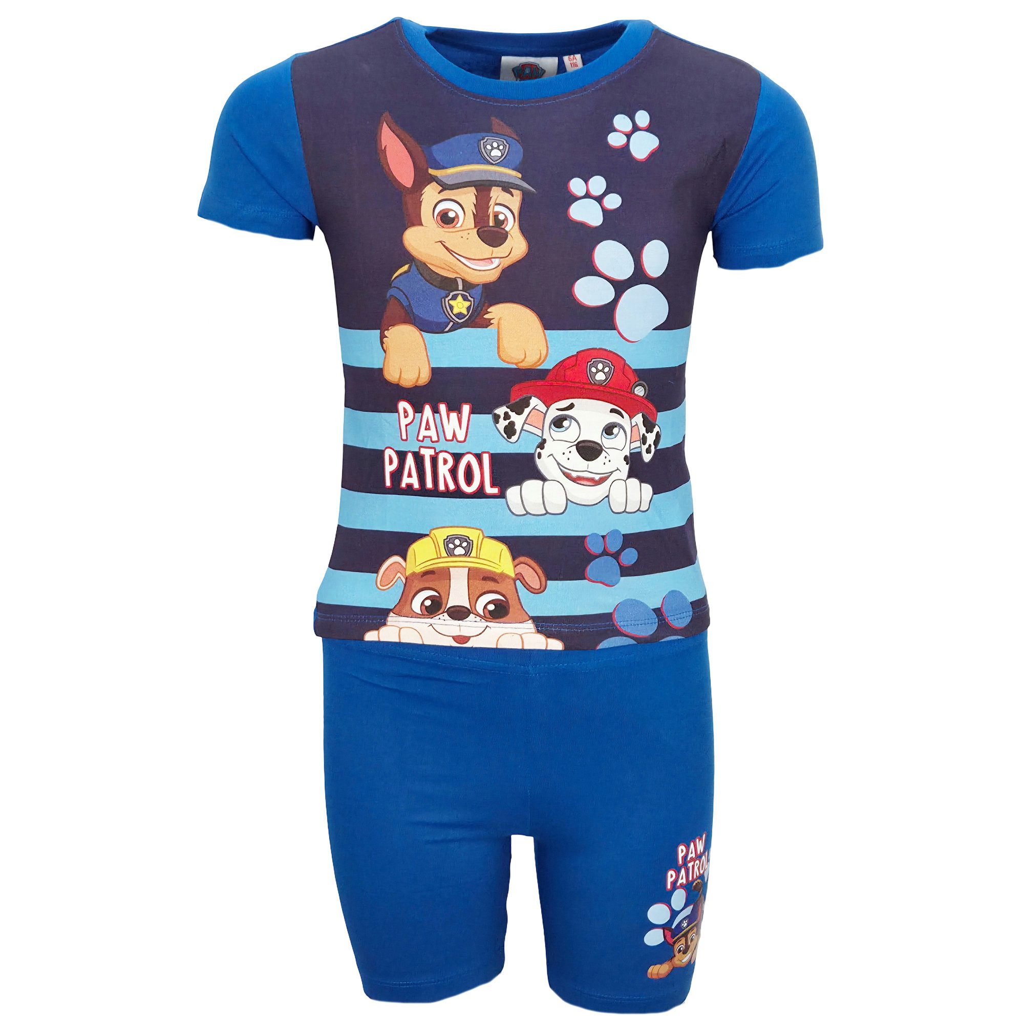 PAW PATROL Print-Shirt Paw Patrol Kinder Chase Jungen Sommerset Shirt Shorts 100% Baumwolle, Gr. 92 bis 116