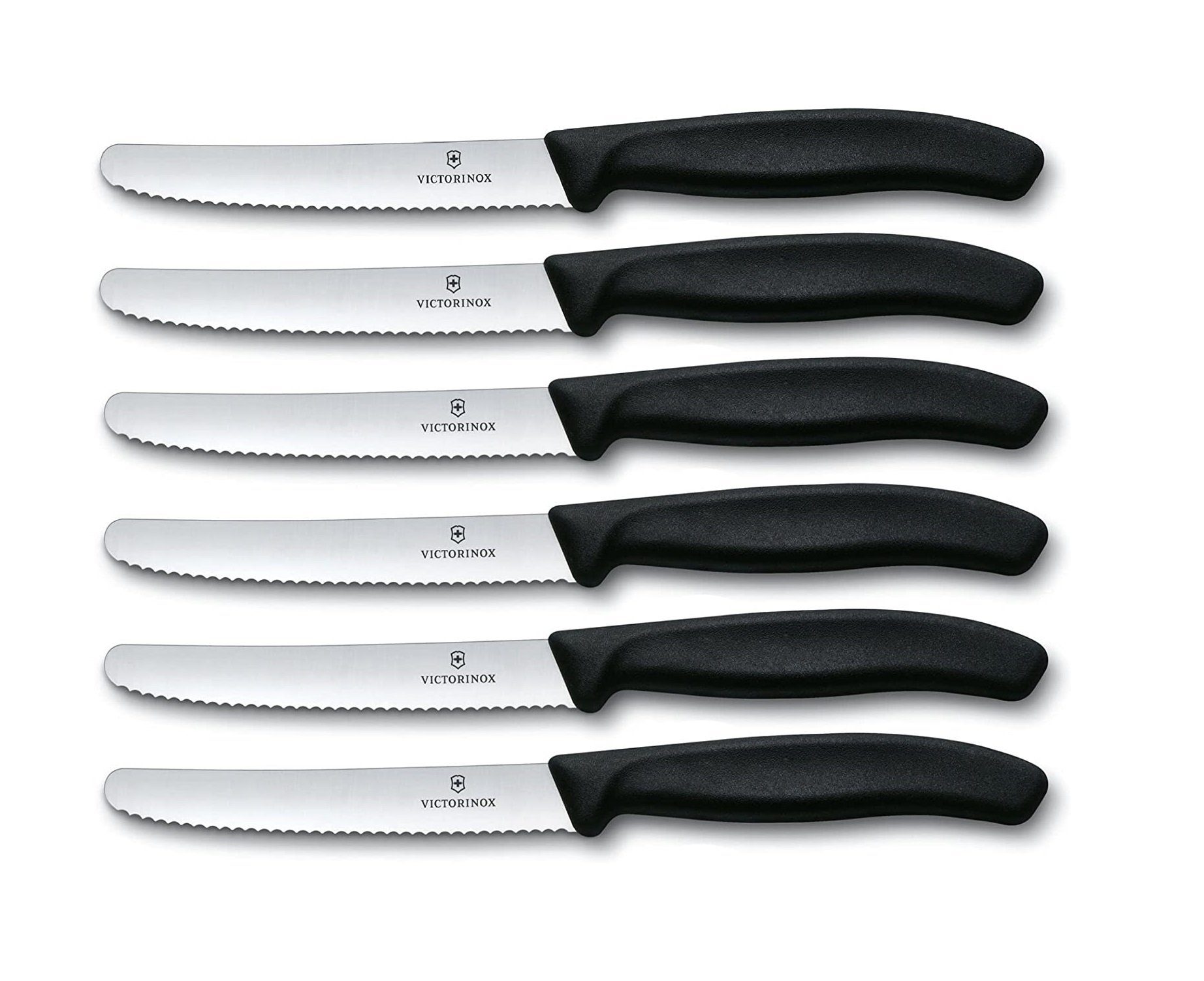 Victorinox Tafelmesser 6 Stück Tischmesser Swiss Classic Wellenschliff Brotzeitmesser