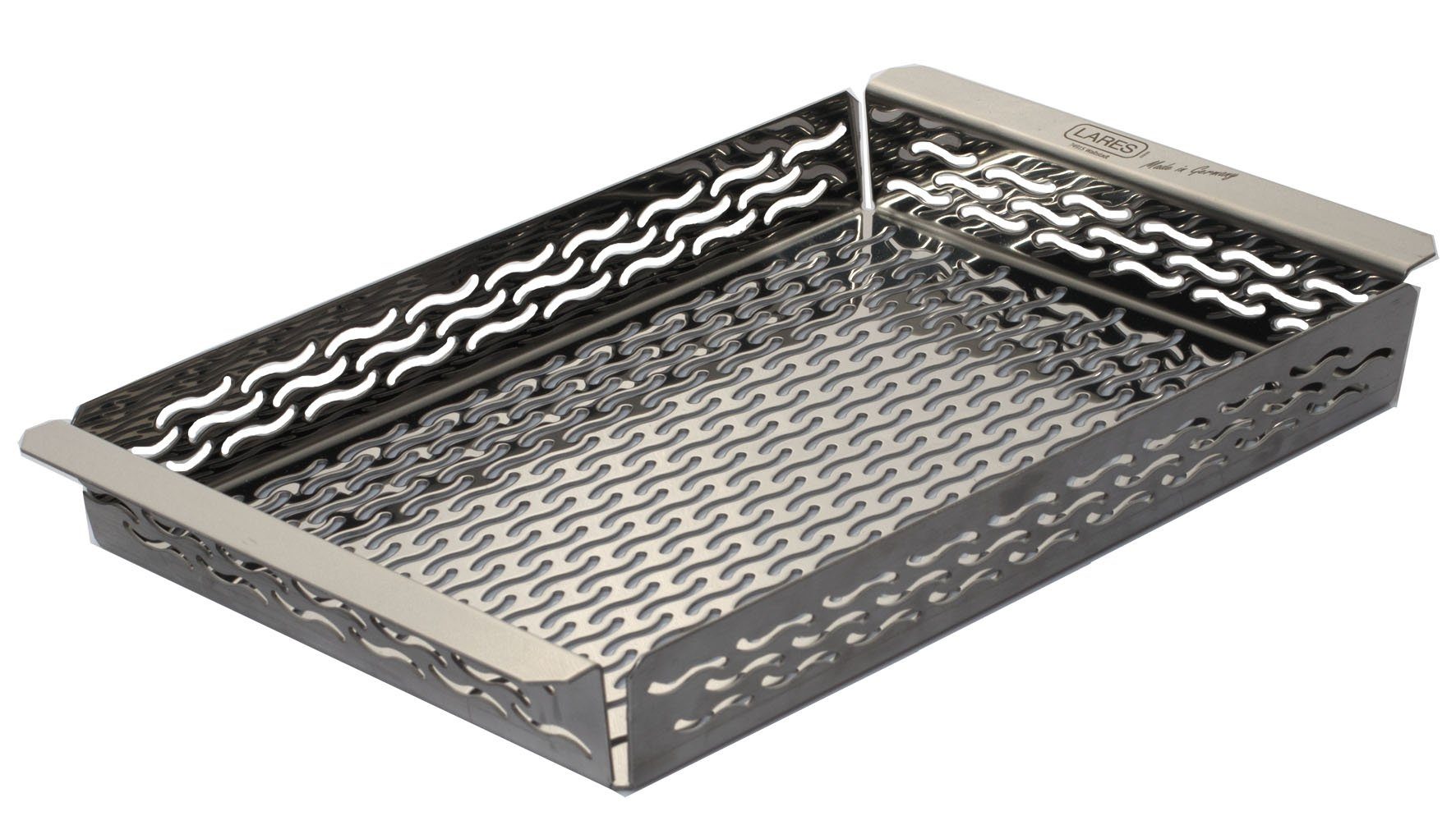 LARES Grillschale 6308, Grillschale, Edelstahl, aus rostfreiem Edelstahl, 30x20x3,5cm, Made in Germany